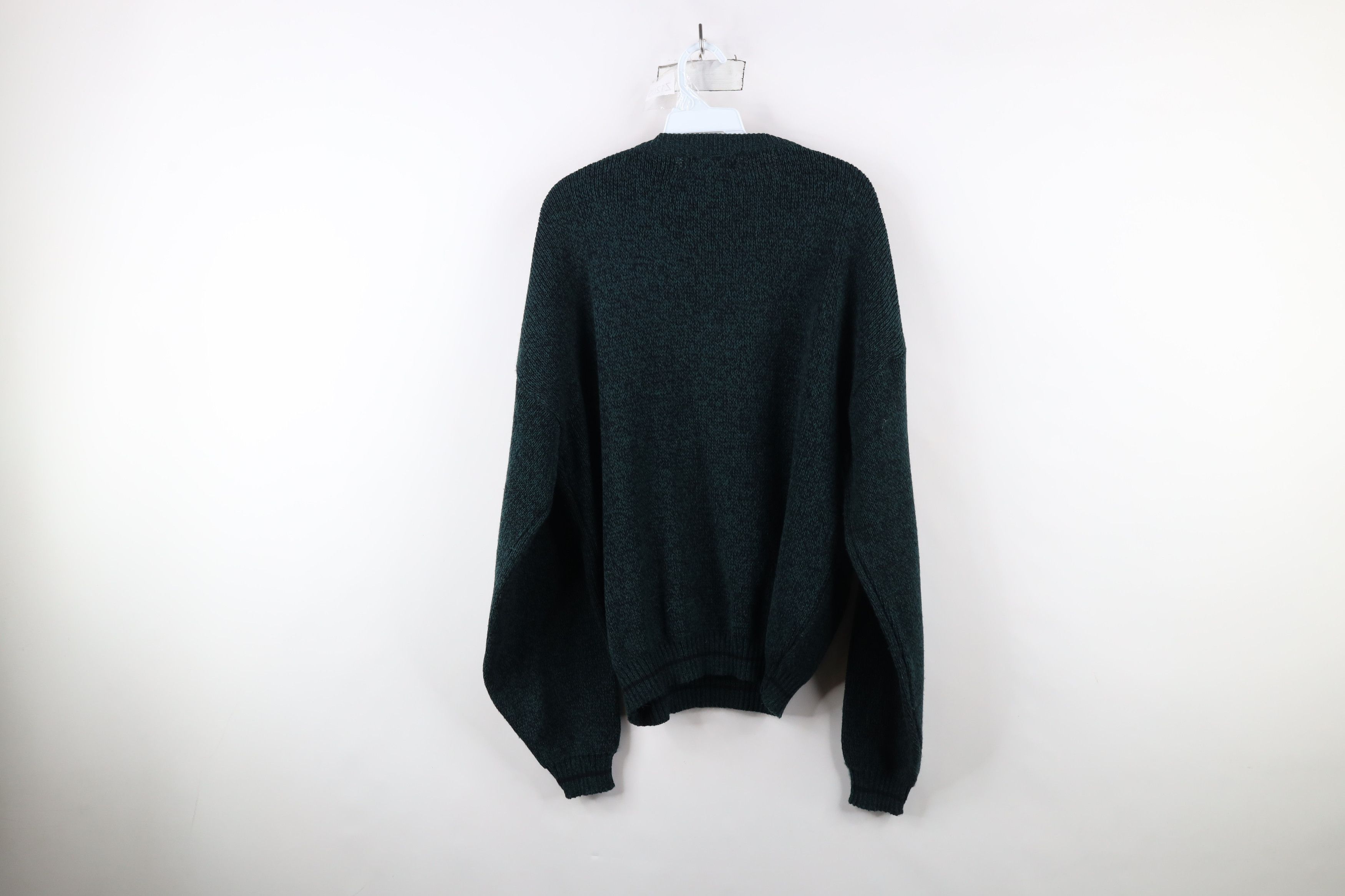 Vintage Vintage 90s Coogi Style Leather Trim Knit V-Neck Sweater Size US L / EU 52-54 / 3 - 6 Thumbnail