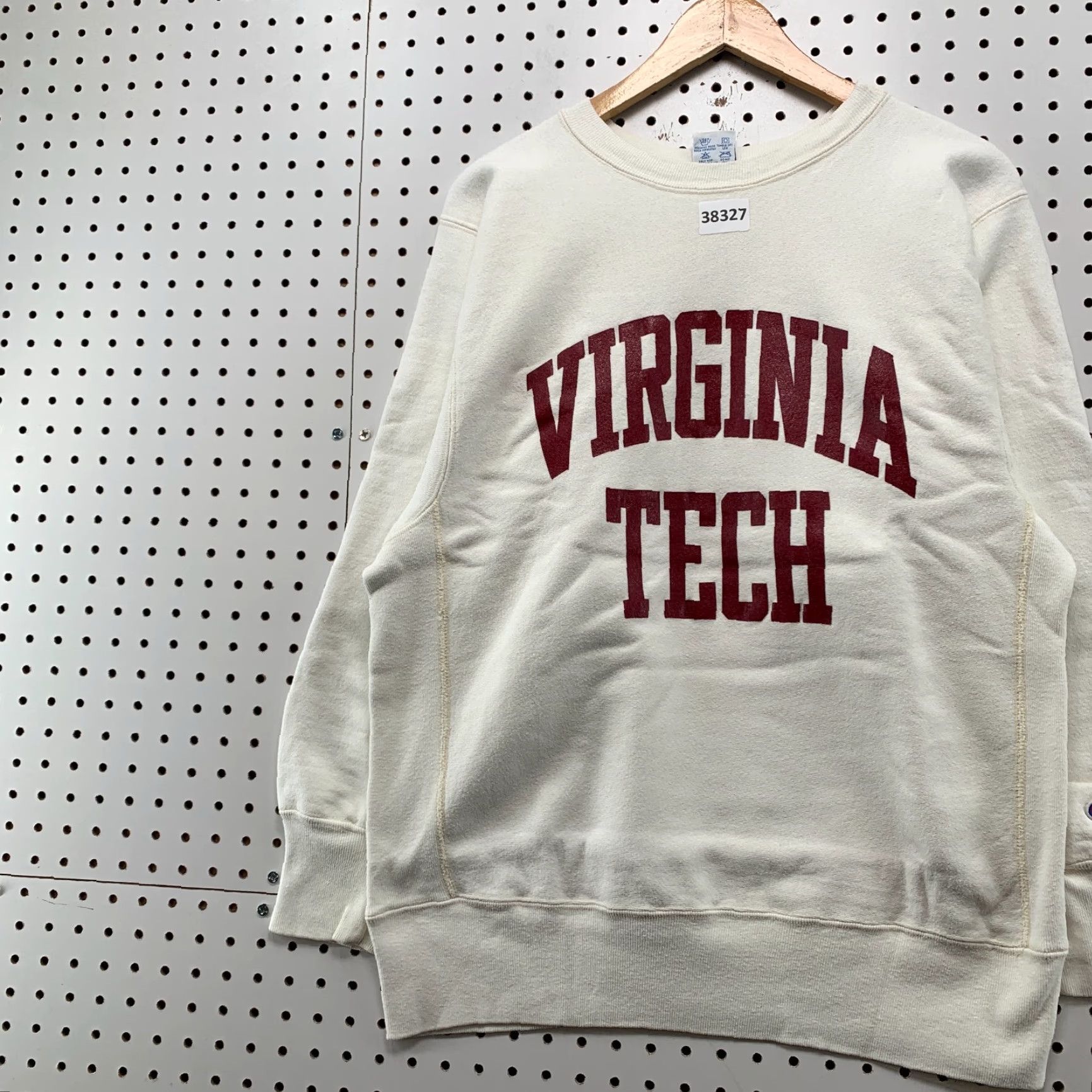 Champion VINTAGE Virginia Tech Sweatshirt Mens L White Champion Reverse Weave 90s VTG 21.5x26 Mens Size US L / EU 52-54 / 3 - 3 Thumbnail