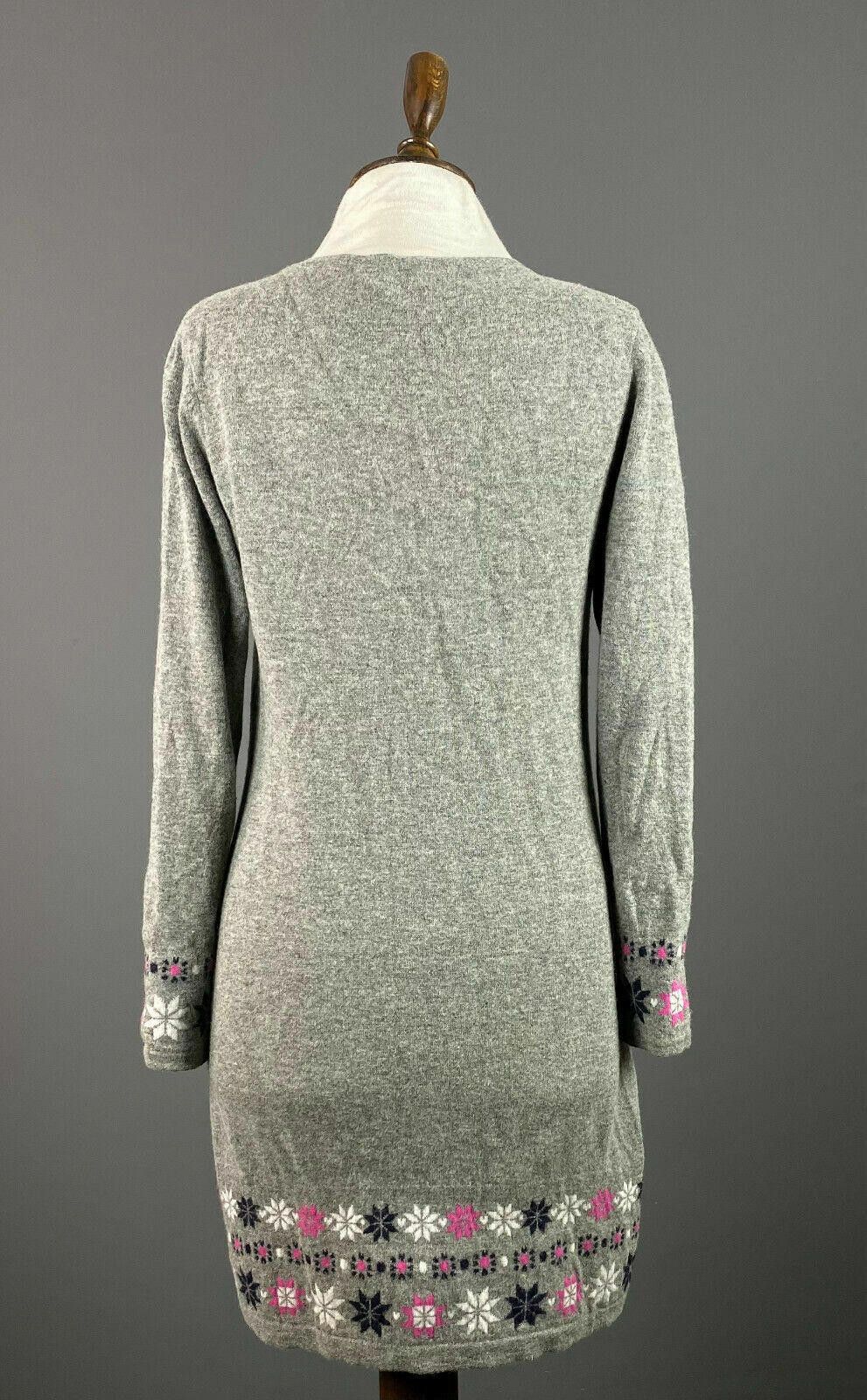 Designer Laura Ashley Gray Floral Wool Sweater Dress US 8 UK 12 Size XL / US 12-14 / IT 48-50 - 7 Thumbnail