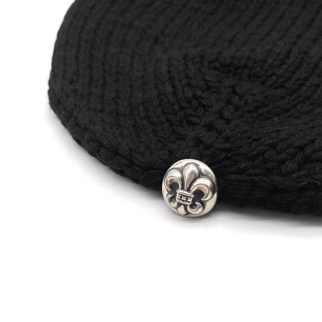 Chrome Hearts Chrome Hearts Black Cashmere Fleur Patch Beanie Size ONE SIZE - 3 Thumbnail