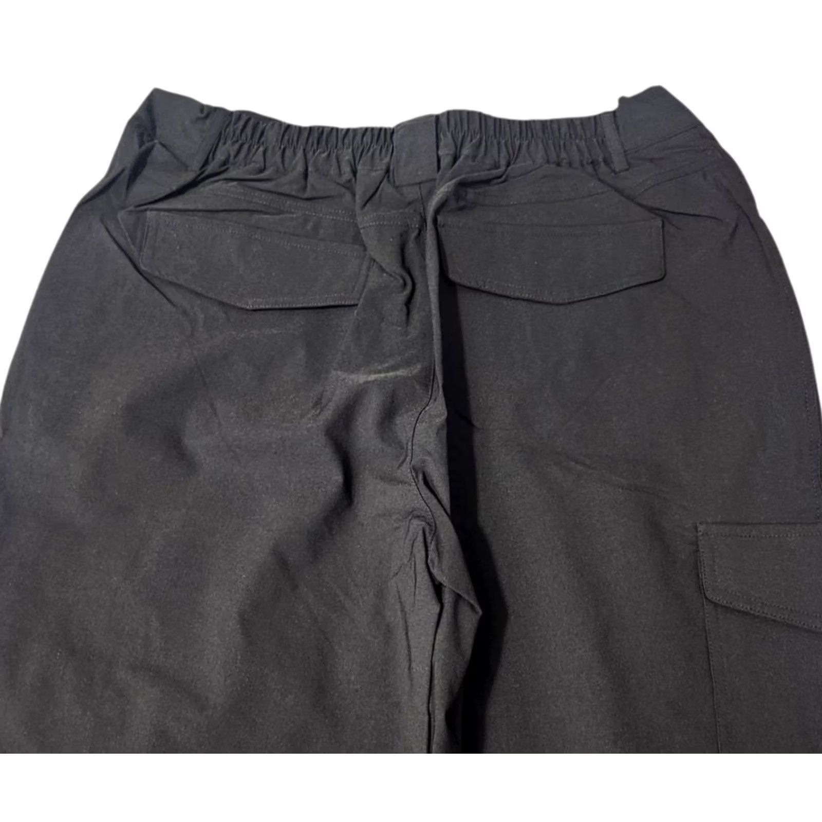 Vintage Halara Pants Cropped High-Waisted Elastic Waist Pockets Black L Womens Size 36" / US 14 / IT 50 - 4 Thumbnail