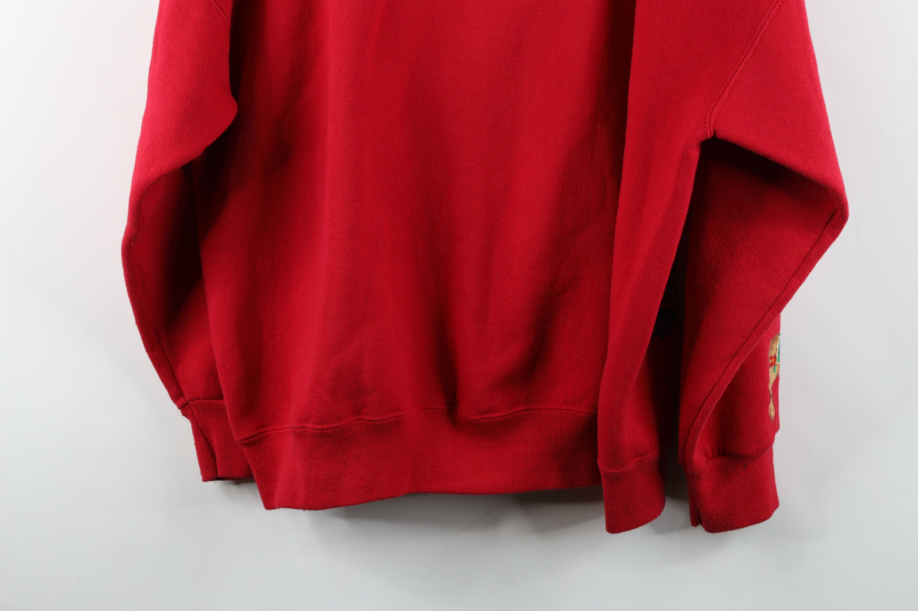 Vintage Vintage 90s Christmas Teddy Bear Bells Sweatshirt Red USA Size XXL / US 16-18 / IT 52-54 - 14 Thumbnail