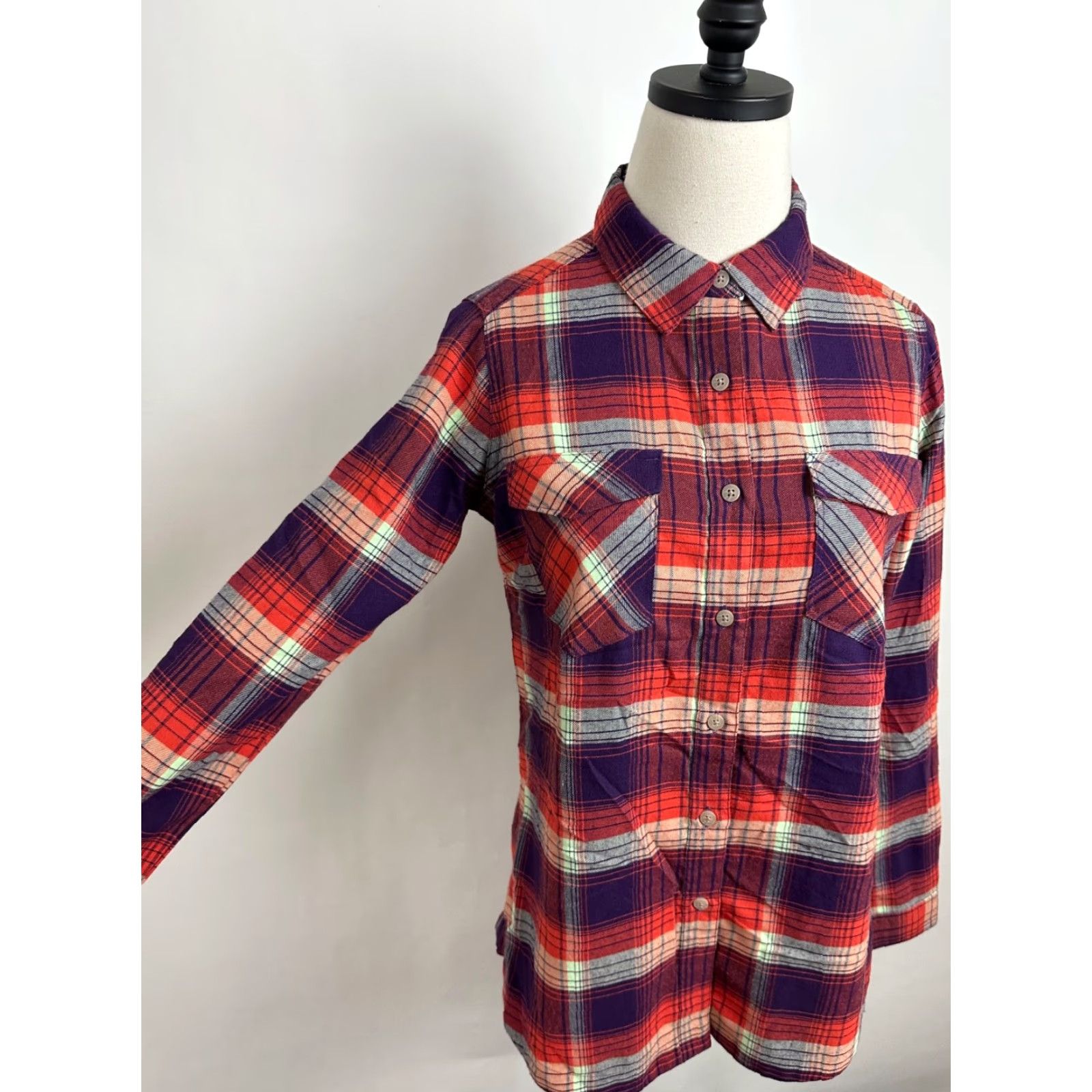 Vintage Simms Shirt Womens Small Plaid Flannel Button Up Outdoors Shadow Plaid Size S / US 4 / IT 40 - 4 Thumbnail