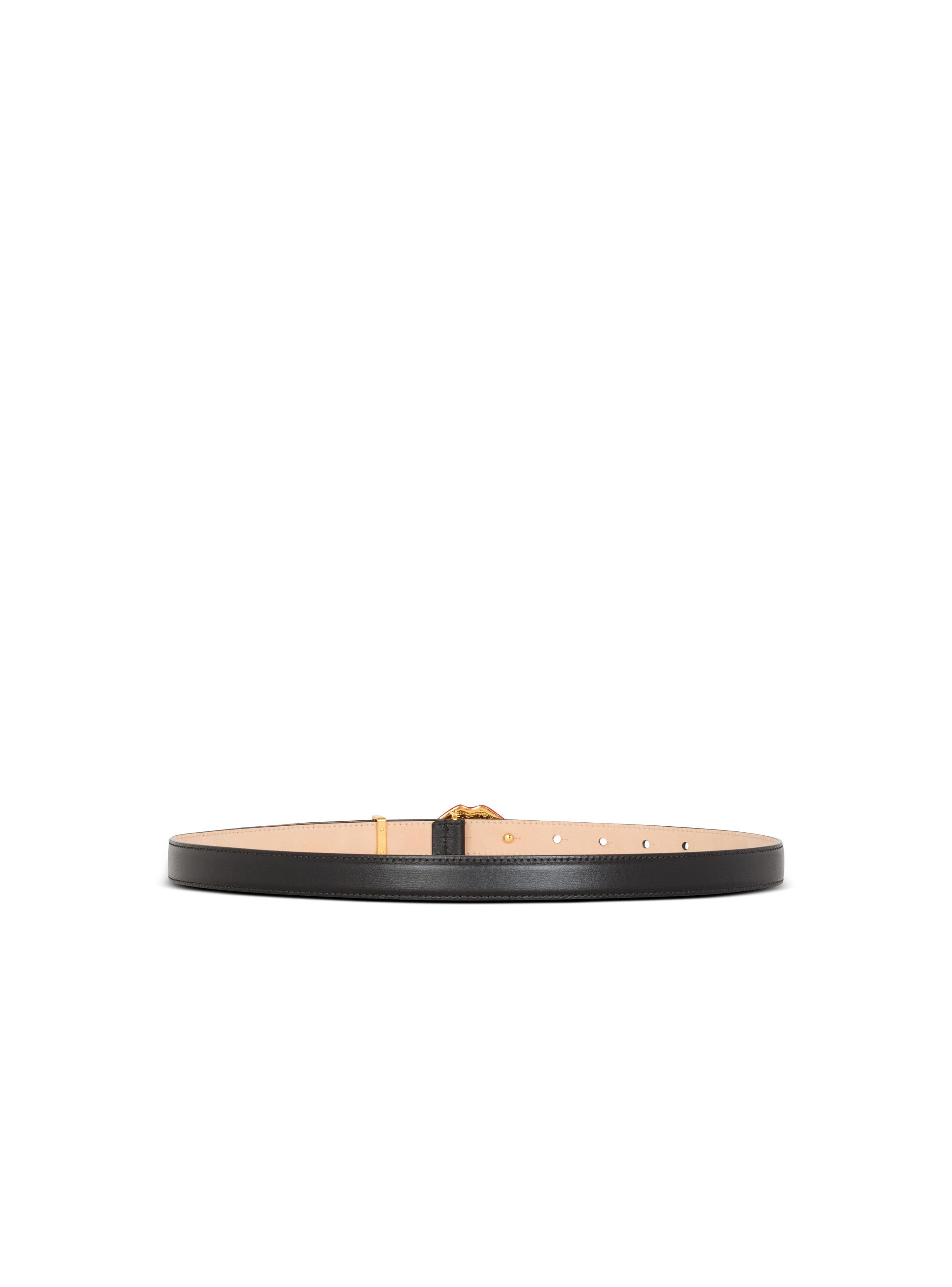 Balmain o1s1wg111025 Size: OS/Calfskin Kiss Belt in Black Size ONE SIZE - 2 Thumbnail