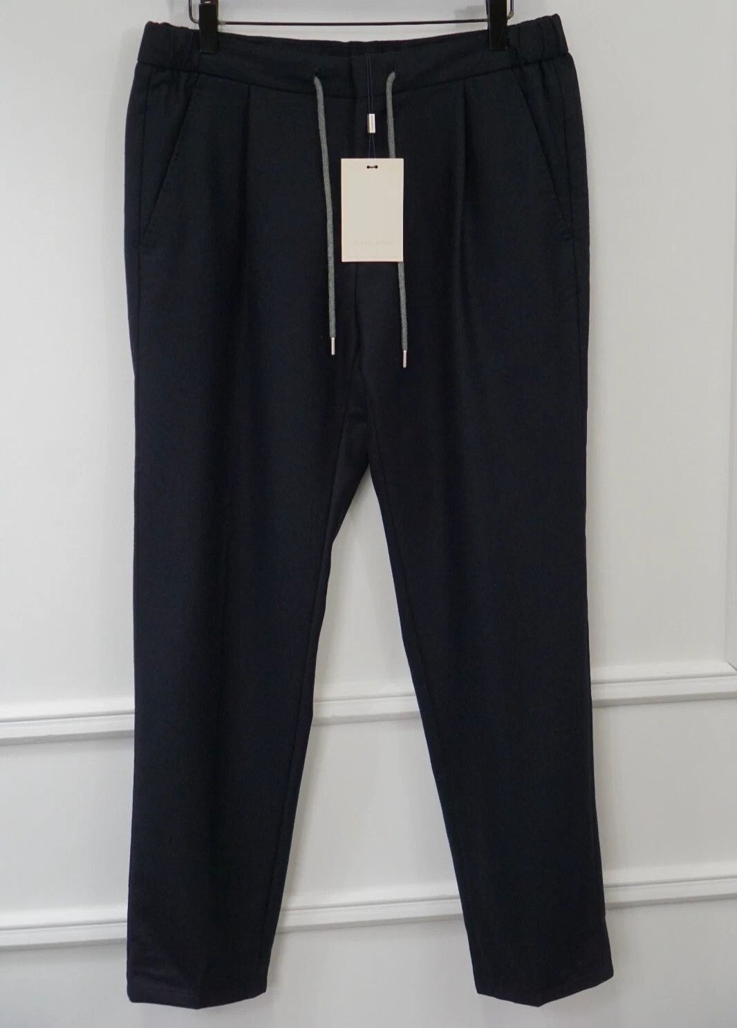 Men Suitsupply Trousers Blue Ames Pleat ES Blue Flannel US36