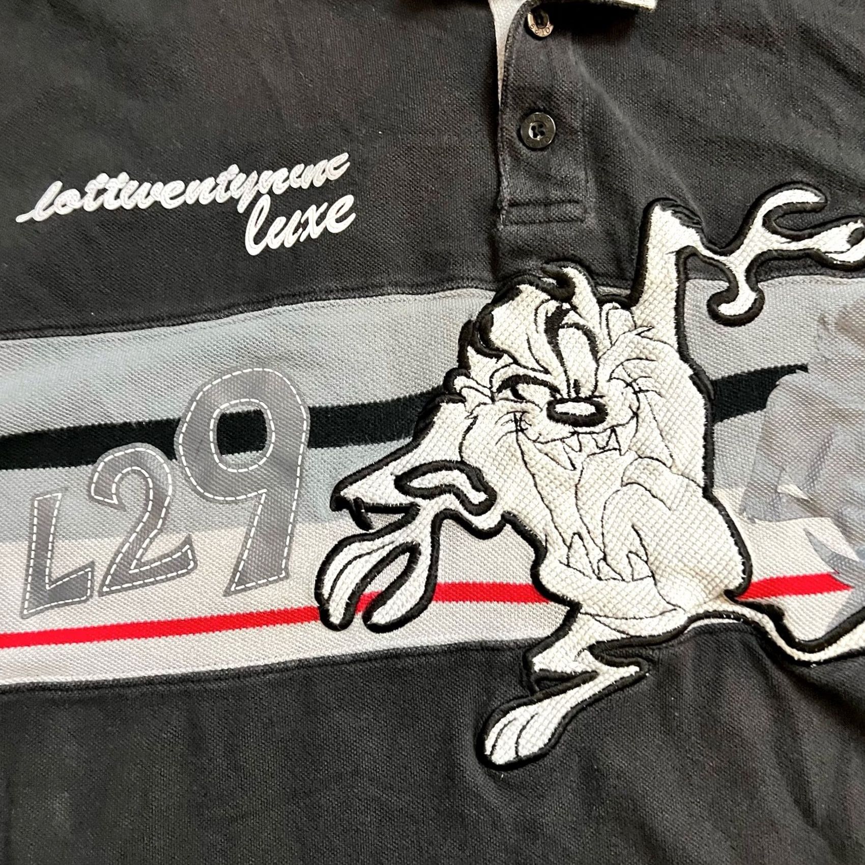 Vintage VINTAGE Lot 29 Polo Shirt Mens XXL Black Tasmanian Devil Loone Tunes Polo Shirt 2XL Mens Size US XXL / EU 58 / 5 - 2 Thumbnail