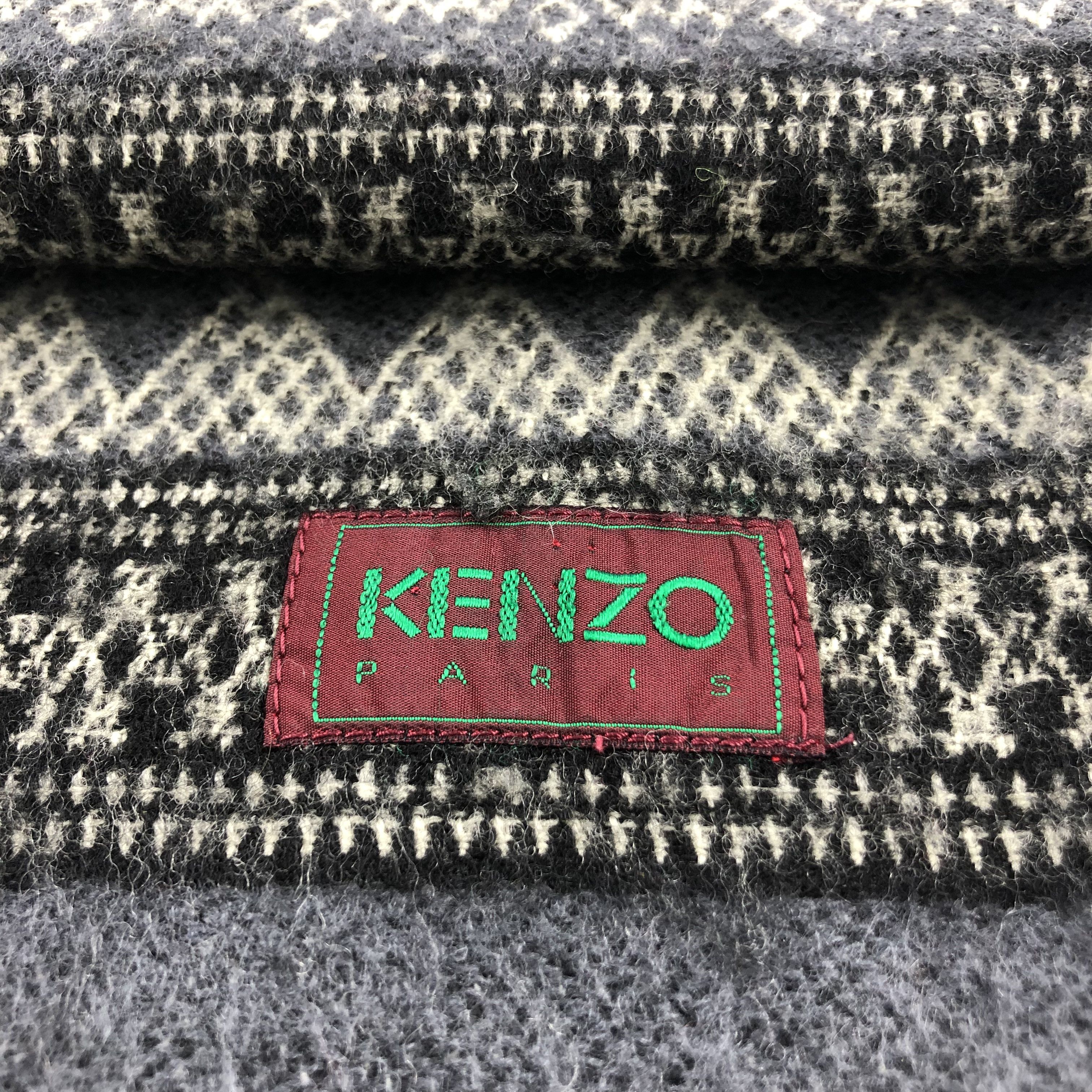 Kenzo Kenzo Native Design Wool Scarf Muffler V845 Size ONE SIZE - 4 Thumbnail