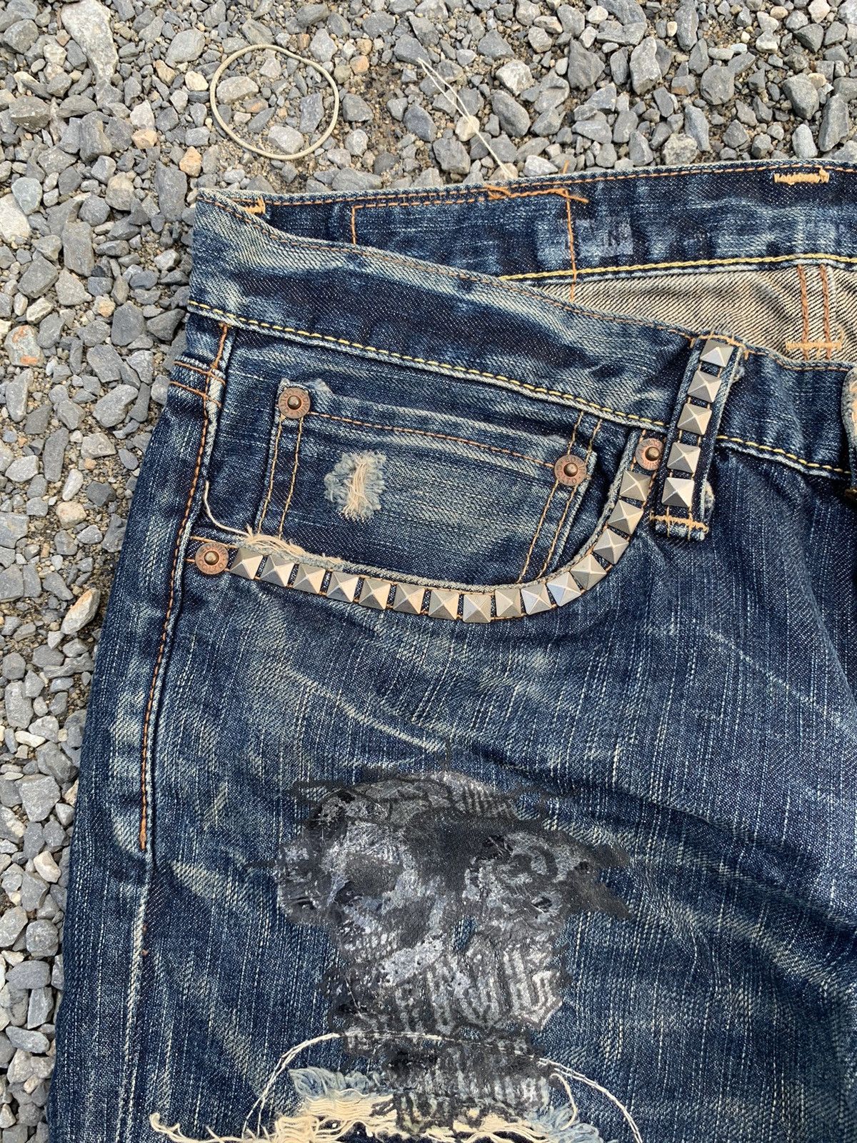 Kapital RARE EDWIN STUDDED PUNK STYLE LIKE HYSTERIC GLAMOUR DENIM Size US 31 - 9 Thumbnail