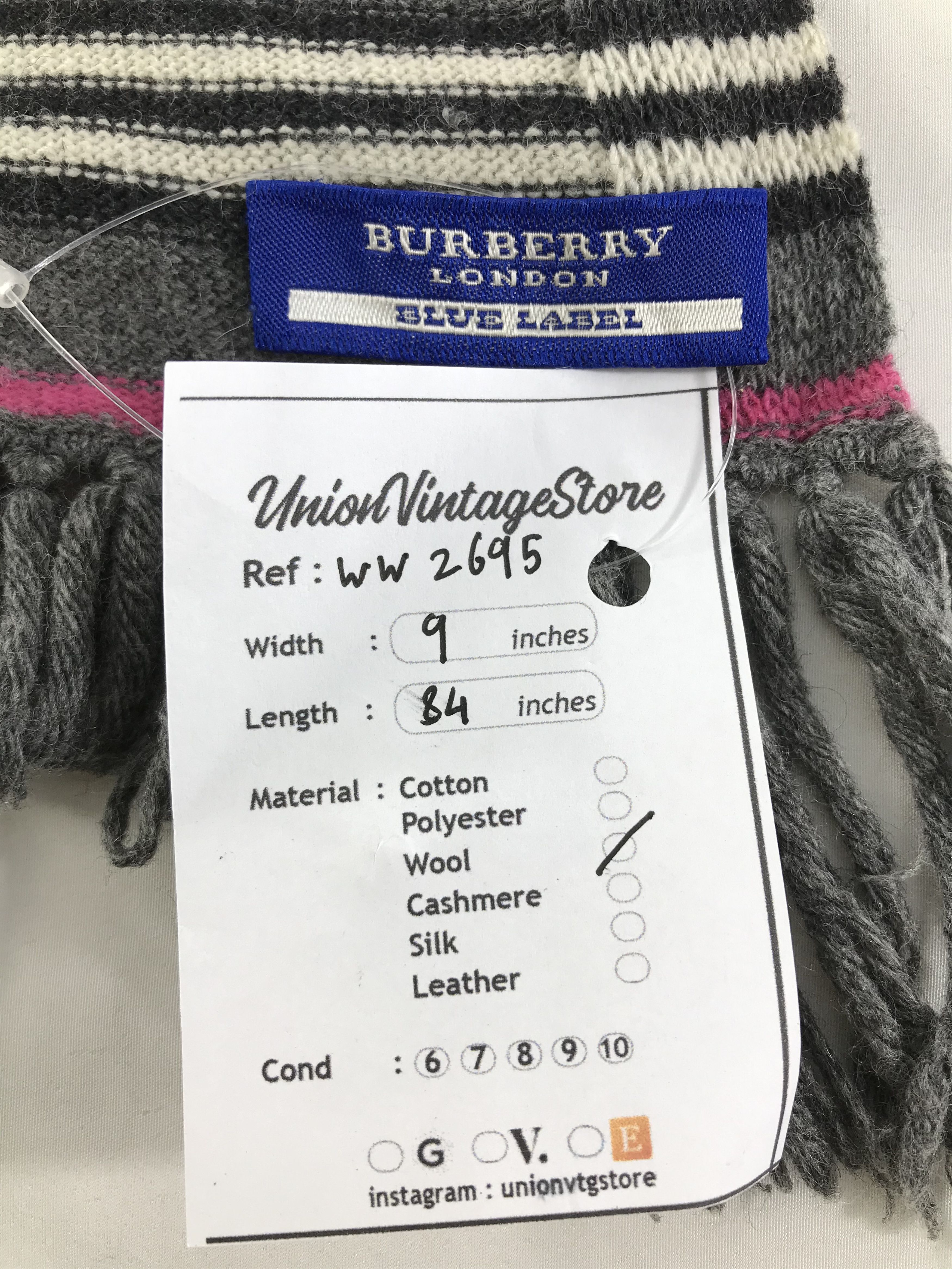 Burberry × Vintage Burberry Scarf / Muffler / Neckwear - WW2695 Size ONE SIZE - 5 Thumbnail