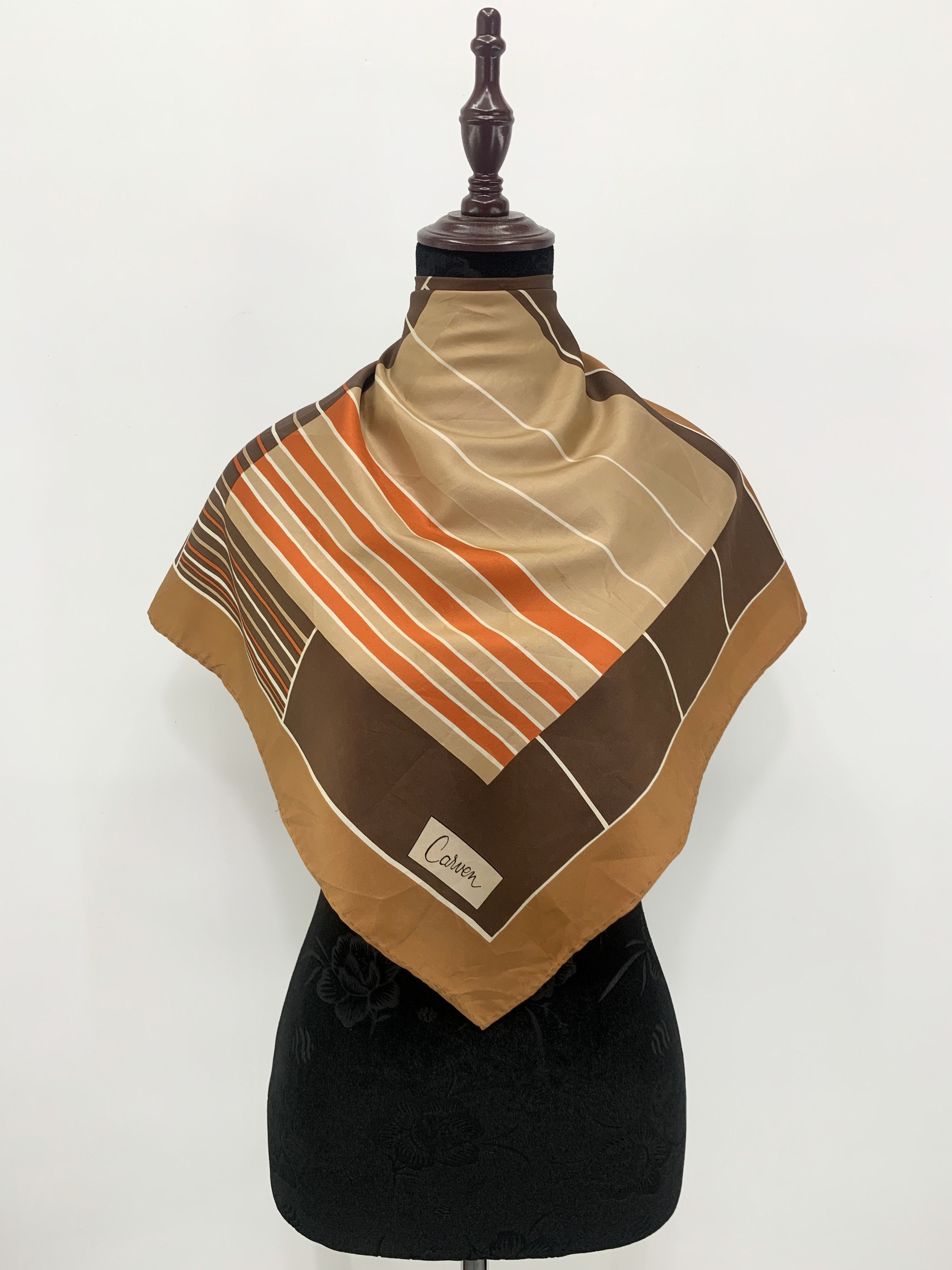 Vintage Carven Paris Silk Scarf Neckwear Foulard - SCA807