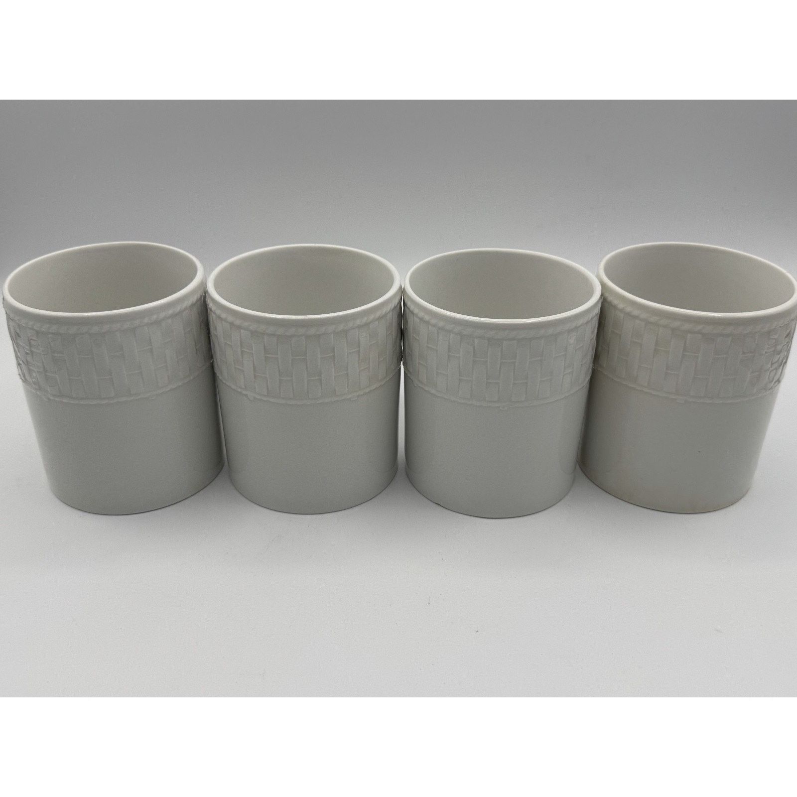 Other 4- Vintage Waverly Mugs Fine White Porcelain Basket Weave Size ONE SIZE - 3 Thumbnail