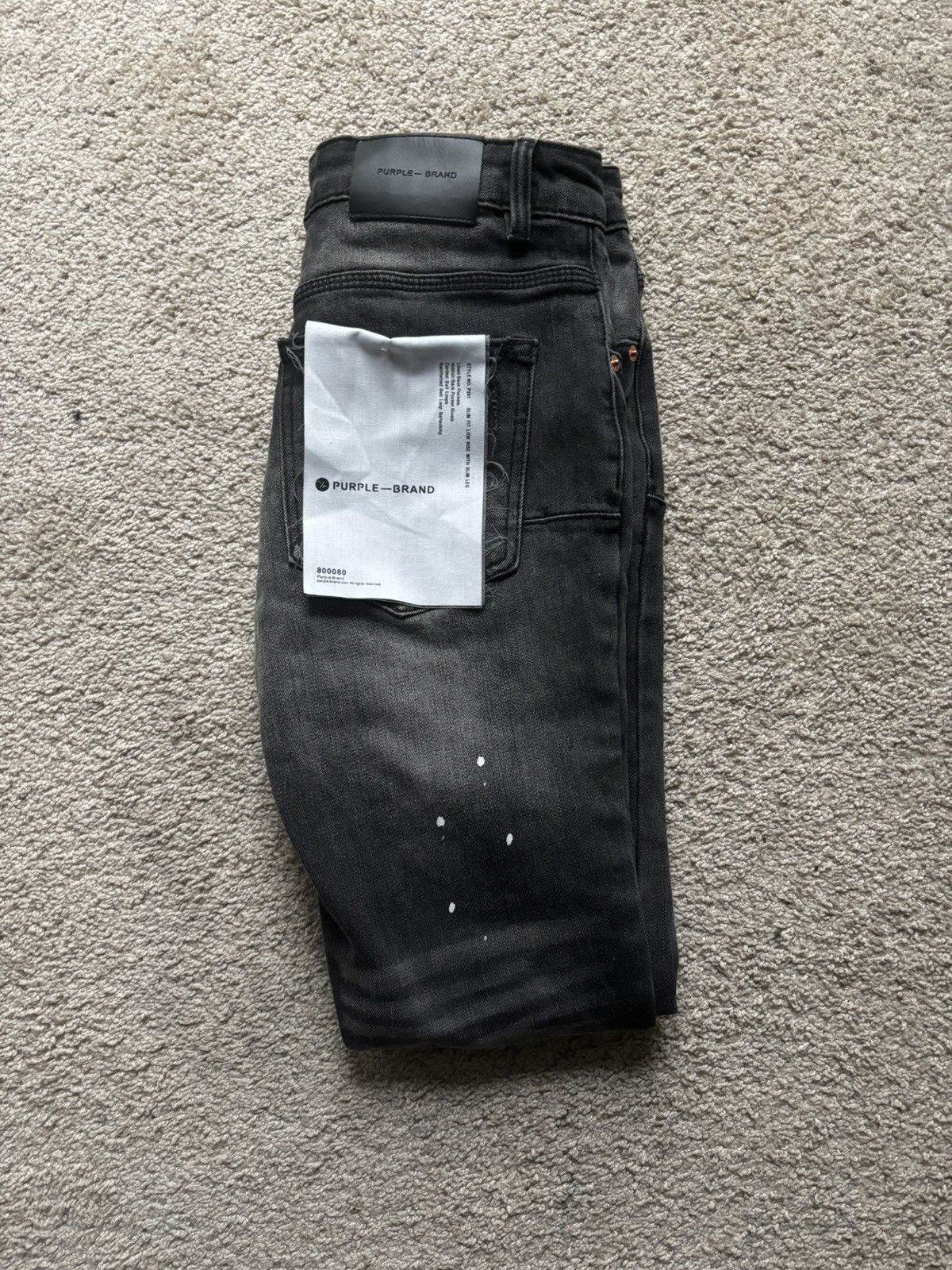 Purple Brand Black purple jeans white paint | Grailed
