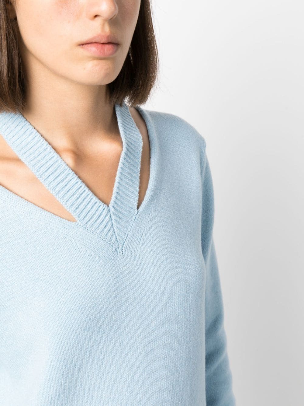 Fendi o1y0925 Cashmere Blend Sweater in Sky Blue Size S / US 4 / IT 40 - 2 Thumbnail