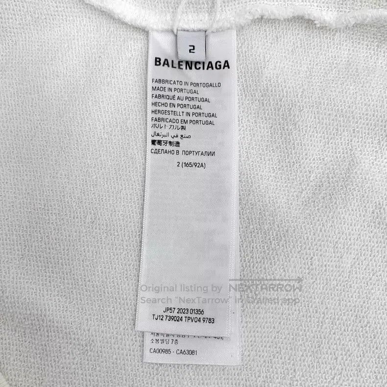 Balenciaga Balenciaga White Flame Pattern Logo Letter Printed Cotton Size US M / EU 48-50 / 2 - 6 Thumbnail