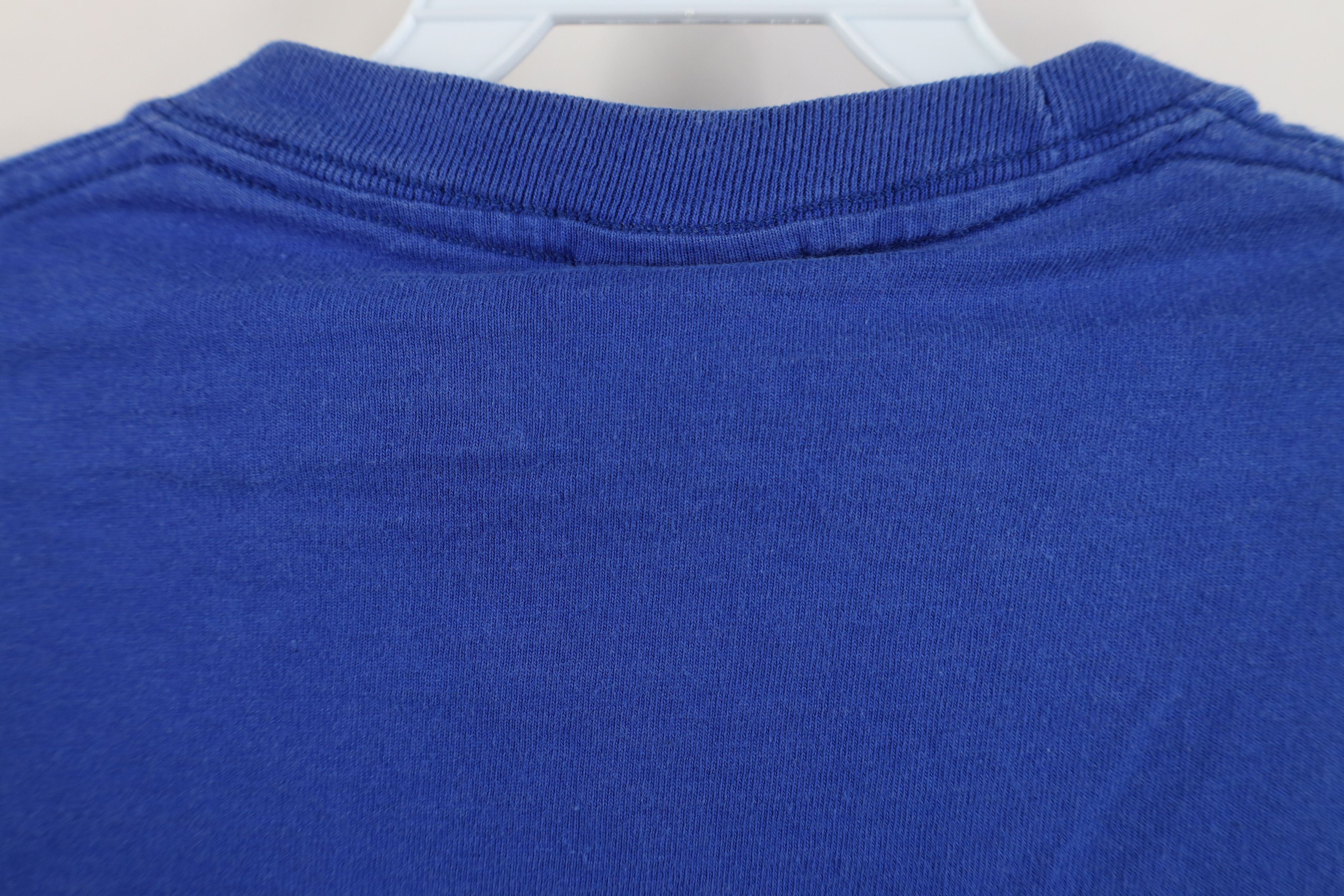 Vintage Vintage 90s Streetwear Blank Heavyweight Cotton T-Shirt Blue Size US M / EU 48-50 / 2 - 9 Thumbnail