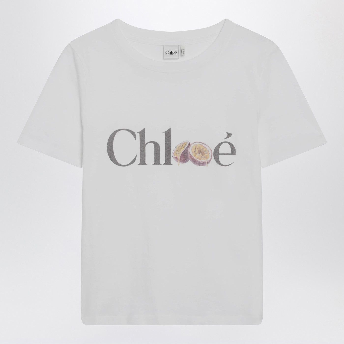 Chloe Chloe White T-Shirt With Logo Print Size XS / US 0-2 / IT 36-38 - 1 Thumbnail