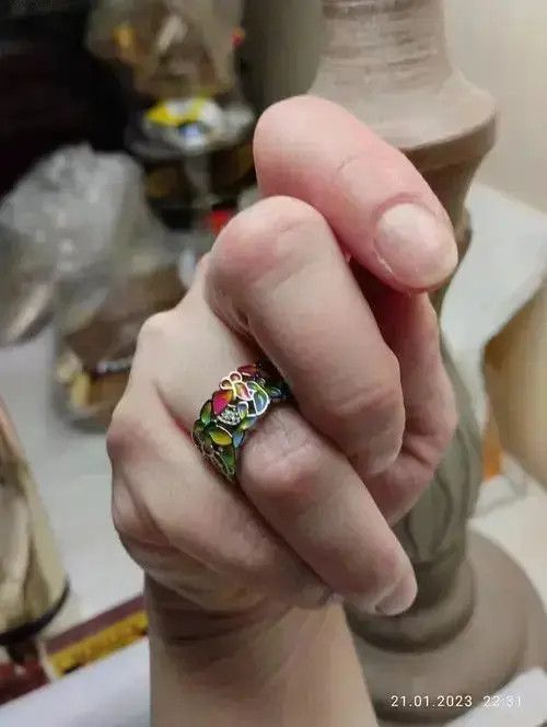 Japanese Brand Ichiko x Chiba Handmade Enamel Craft Women's Rings Size ONE SIZE - 4 Thumbnail