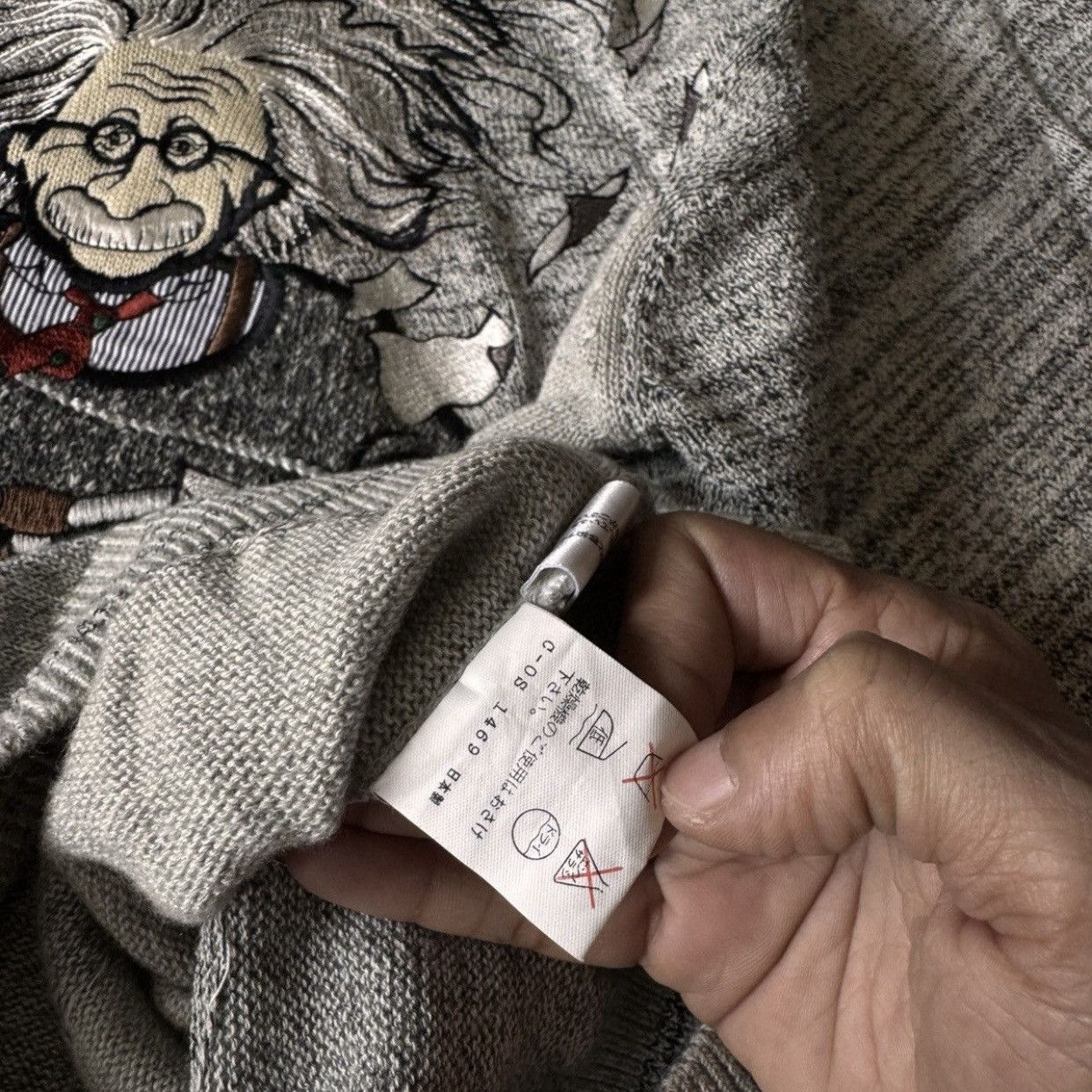 Japanese Brand VTG90s Jean Louis Fradet Albert Einstein Biking Knit Sweater Size US S / EU 44-46 / 1 - 11 Thumbnail