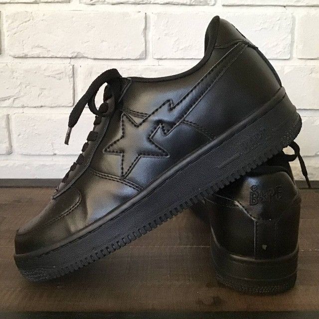 Bape Black Leather BAPE STA sneakers a bathing ape shoes Size US 9 / EU 42 - 1 Thumbnail