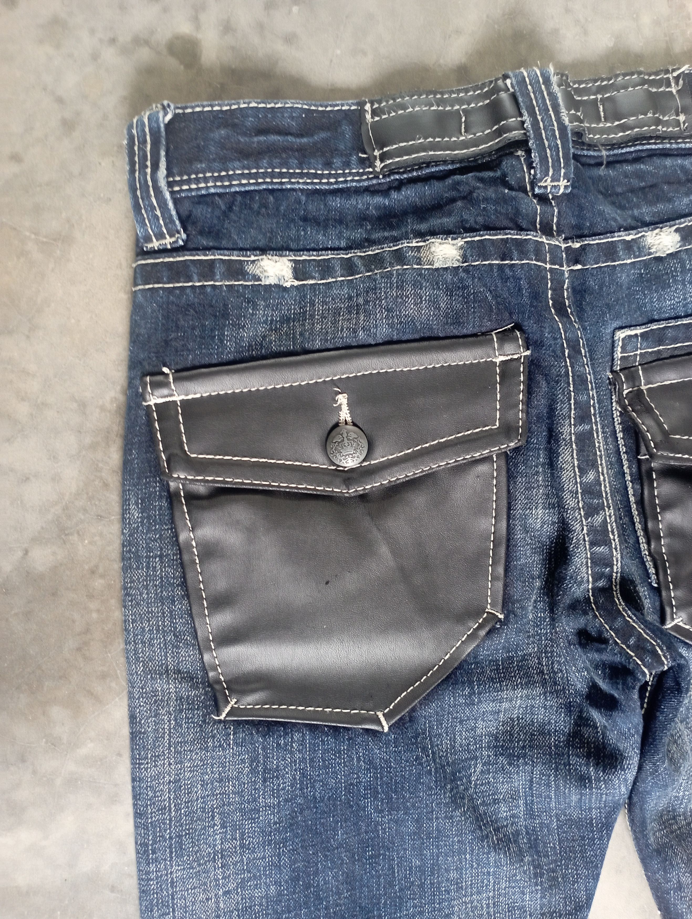 Tornado Mart Avantgarde Jeans + Leather Japanese Army Of Mo! Jeans Size US 30 / EU 46 - 20 Thumbnail