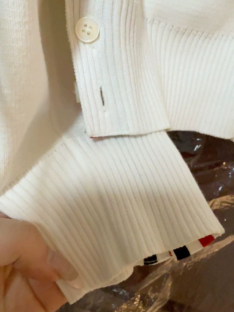 Thom Browne Thom Browne size0 White knit sweater cardigan Size US XS / EU 42 / 0 - 4 Thumbnail