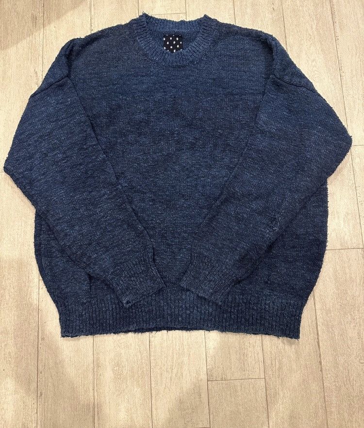 image of Visvim 21Aw Ict Amplus Crew L/s Knit in Blue, Men's (Size XL)