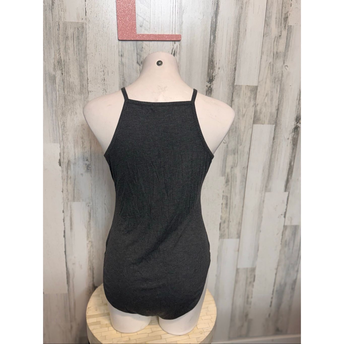 Wild Things Wild Fable Charcoal Gray Ribbed High Neck Bodysuit – Size XL Size XL / US 12-14 / IT 48-50 - 4 Thumbnail