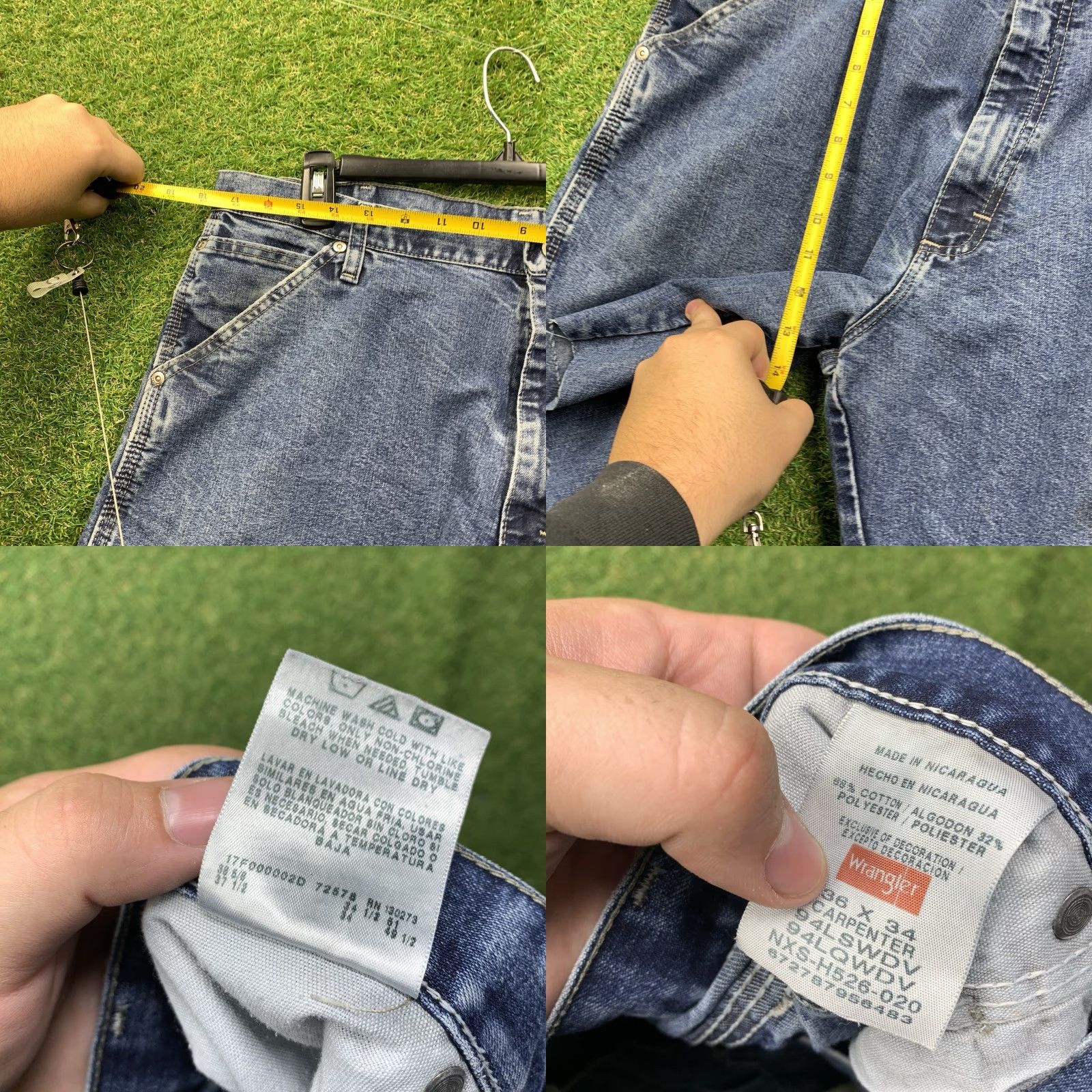 Wrangler VINTAGE Wrangler Carpenter Jean Shorts Men’s 36 Blue Denim Baggy Skater 90s Classic Size US 36 / EU 52 - 8 Thumbnail