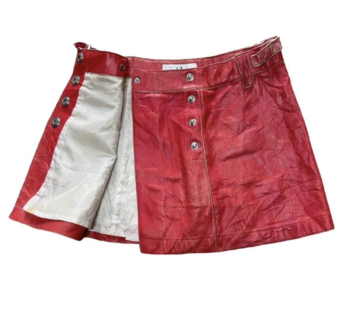 Armani Exchange A|X Leather Button With Pocket Mini Skirt Size 28" / US 6 / IT 42 - 8 Thumbnail