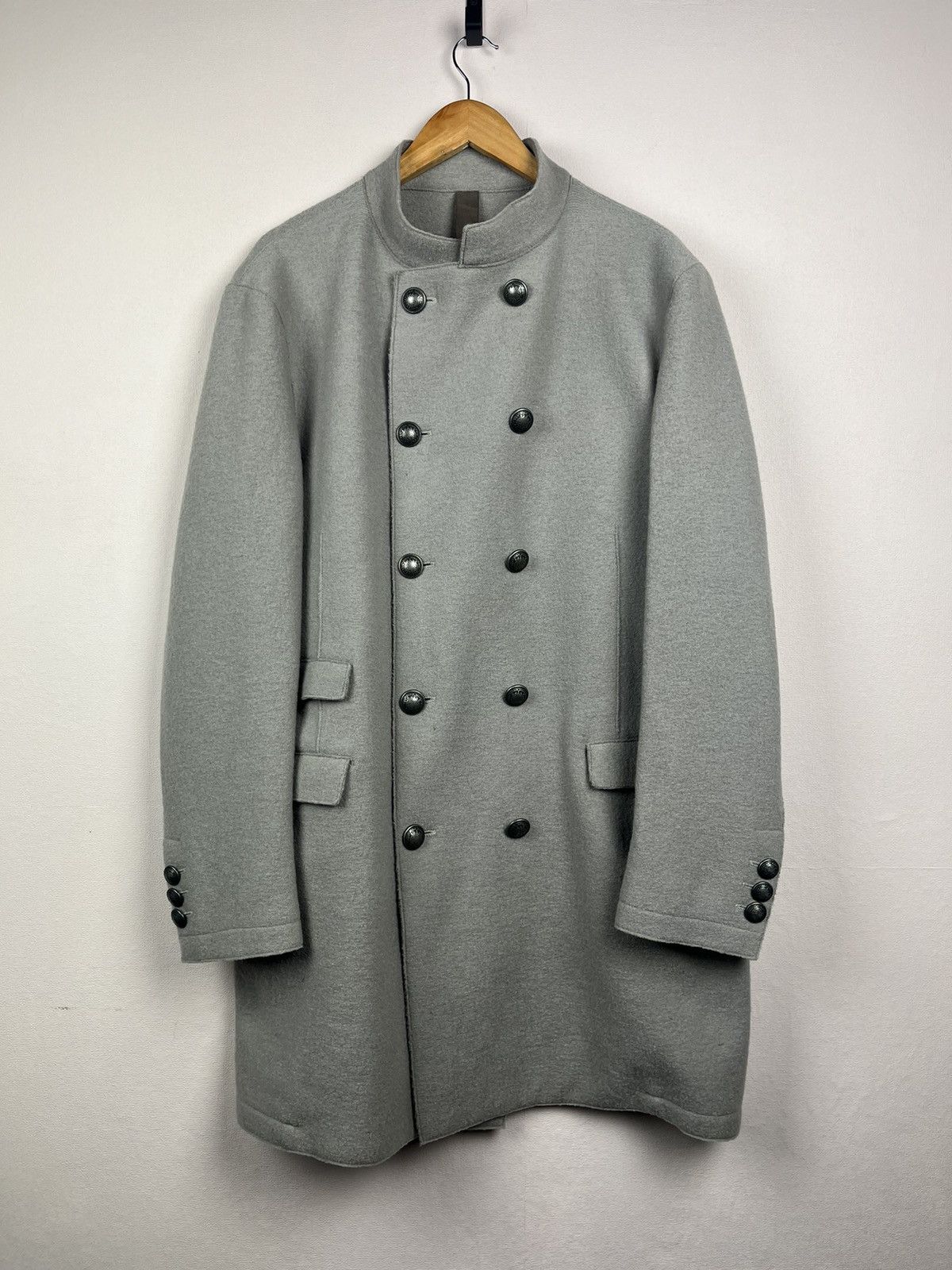 Eleventy Eleventy Double Breasted Coat Wool Grey Metal Button Size 52 Size US L / EU 52-54 / 3 - 1 Thumbnail