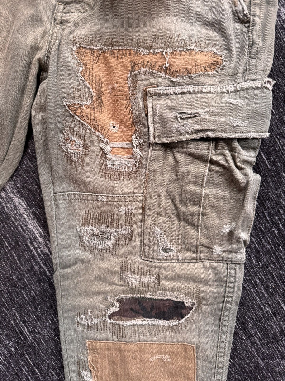 Denim & Supply Ralph Lauren Denim & Supply Ralph Lauren Distressed Patch Cargo Pants Size US 29 - 7 Thumbnail
