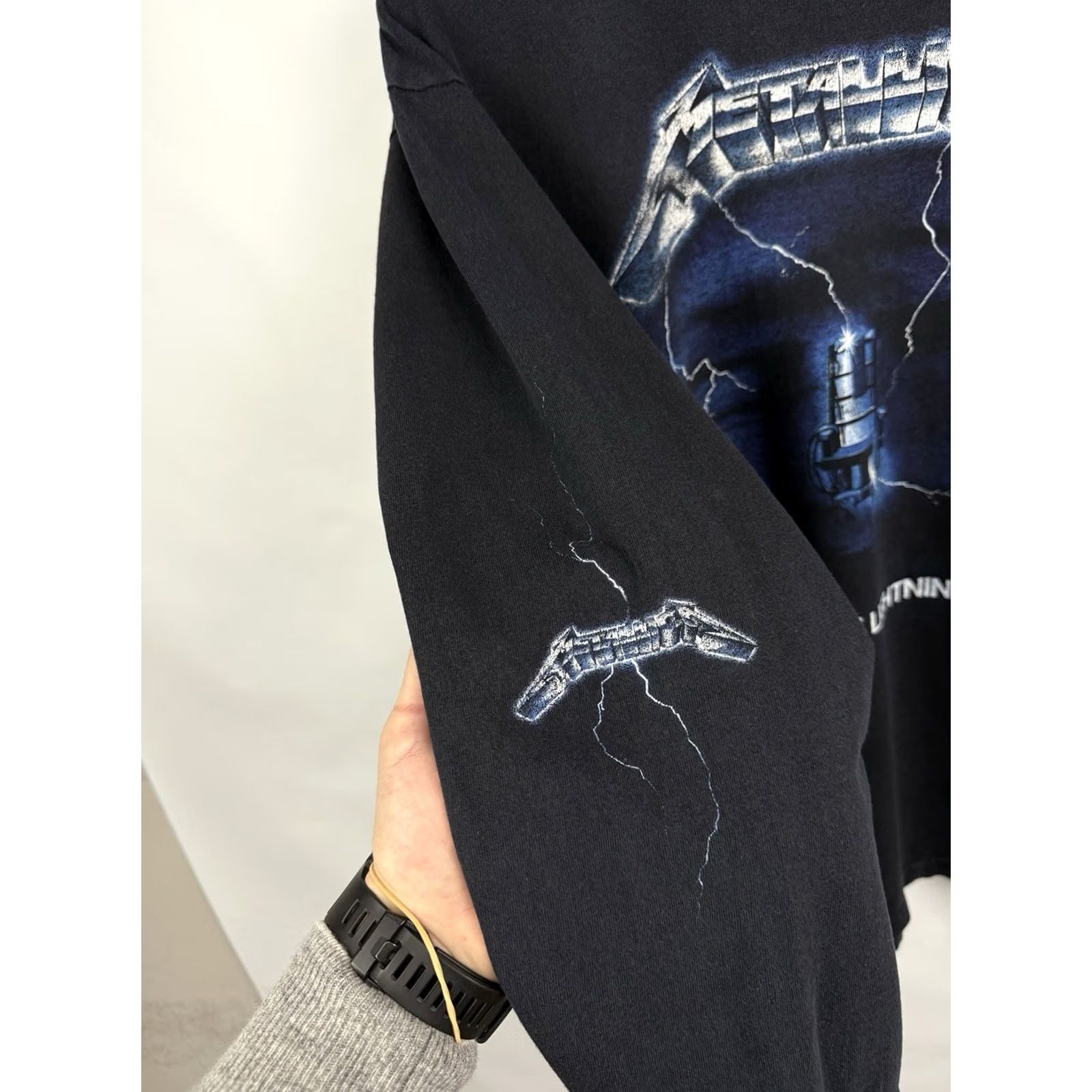 Etro VINTAGE Metallica Ride The Lightning Long Sleeve Retro Shirt M Black Mens Size US M / EU 48-50 / 2 - 5 Thumbnail