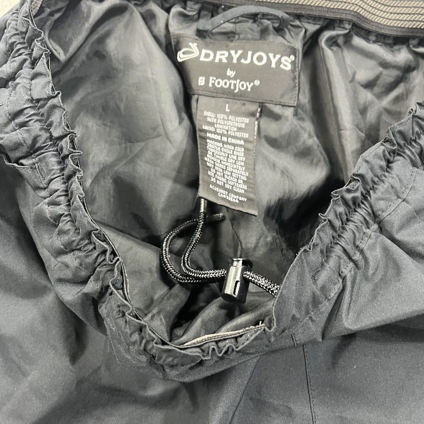 Footjoy FootJoy DryJoys Pants Mens Large Black Waterproof Golf Elastic Waist Lightweight Rain Pants Size US 33 - 7 Thumbnail