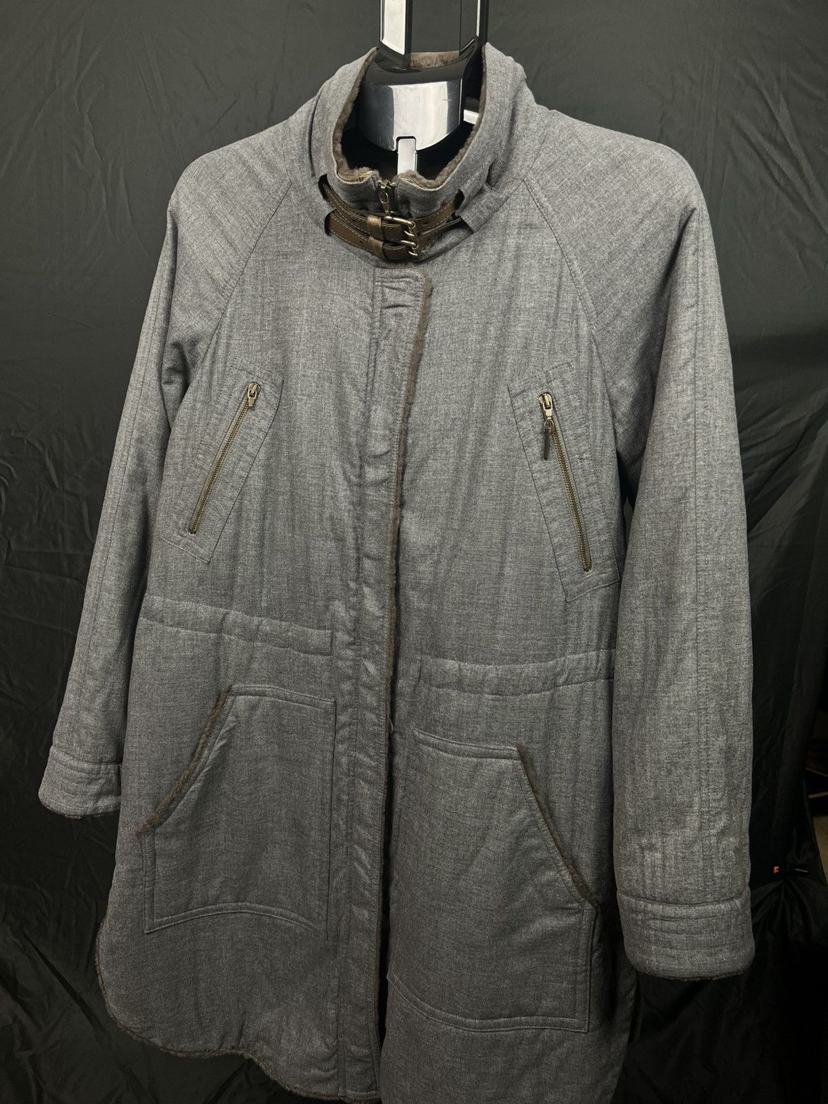 Brunello Cucinelli Brunello Cucinelli RRP 6000 € Parka Coat Grey Faux Fur Colla Size L / US 10 / IT 46 - 4 Thumbnail