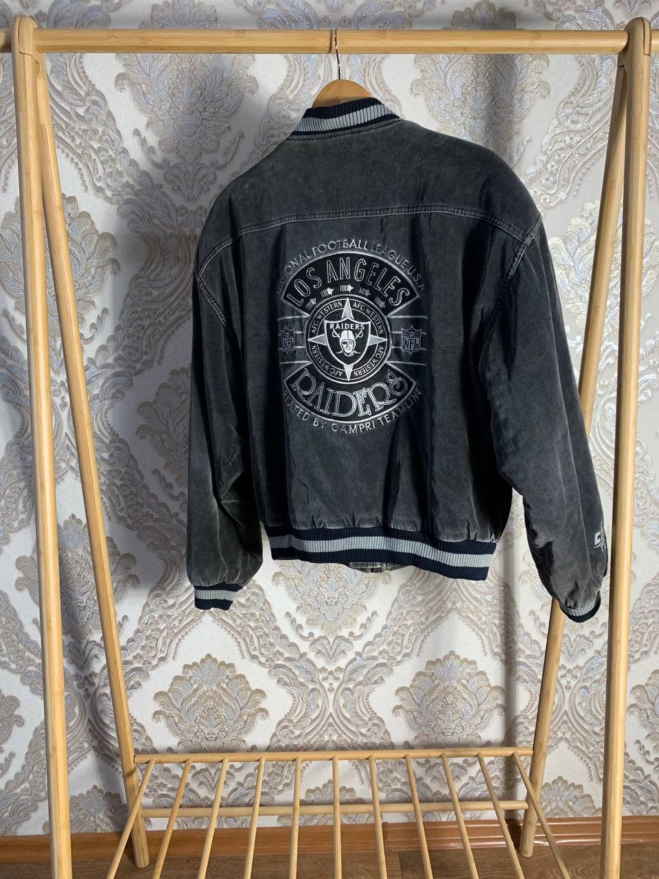 NFL × Vintage VERY RARE RAIDERS LOS ANGELES NFL BOMBER JACKET 90s Y2K HYPE Size US M / EU 48-50 / 2 - 14 Thumbnail