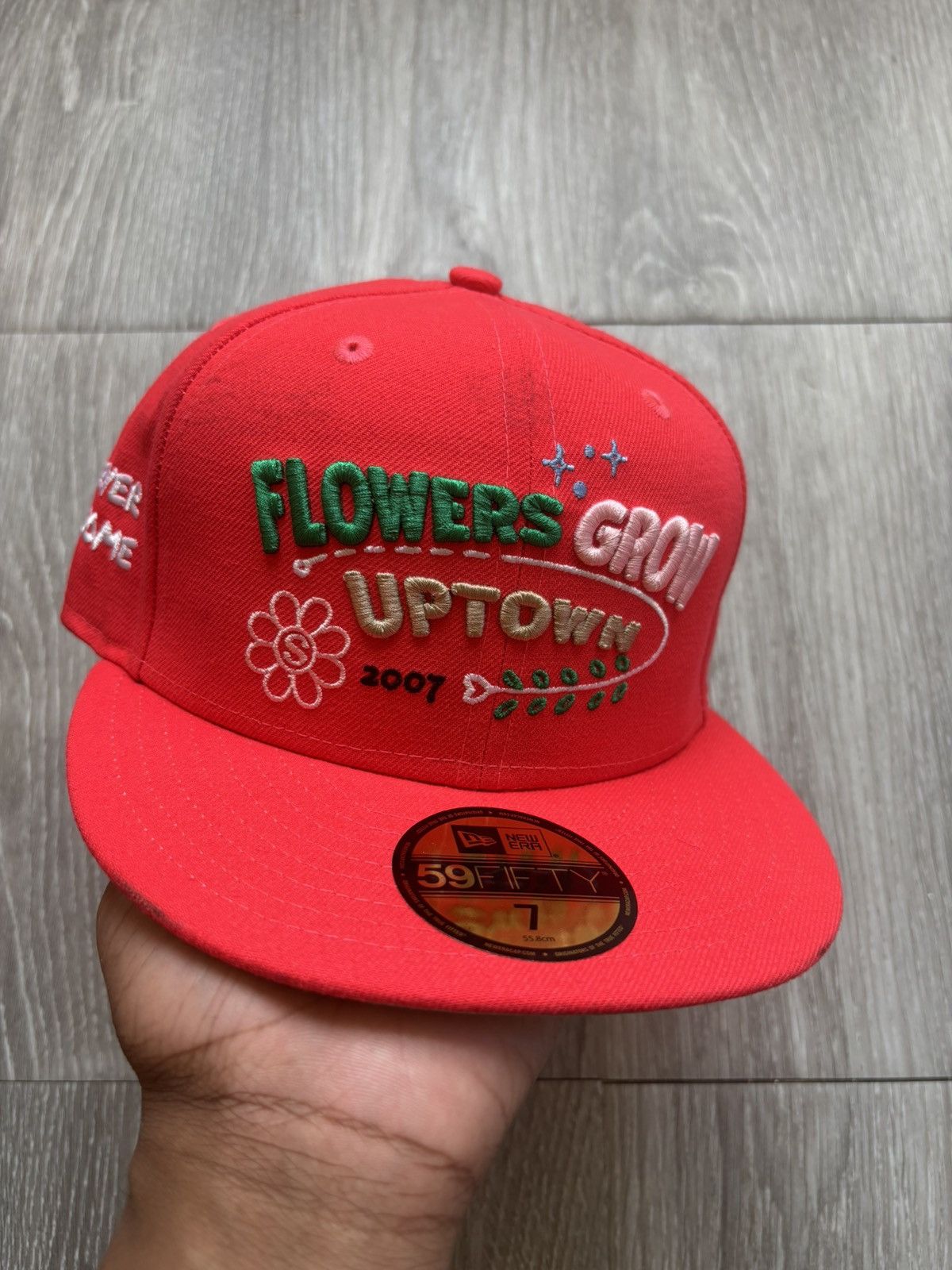 New Era Jae Tip Pink New Era Fitted Hat Uptown Grows Flowers Size ONE SIZE - 5 Thumbnail