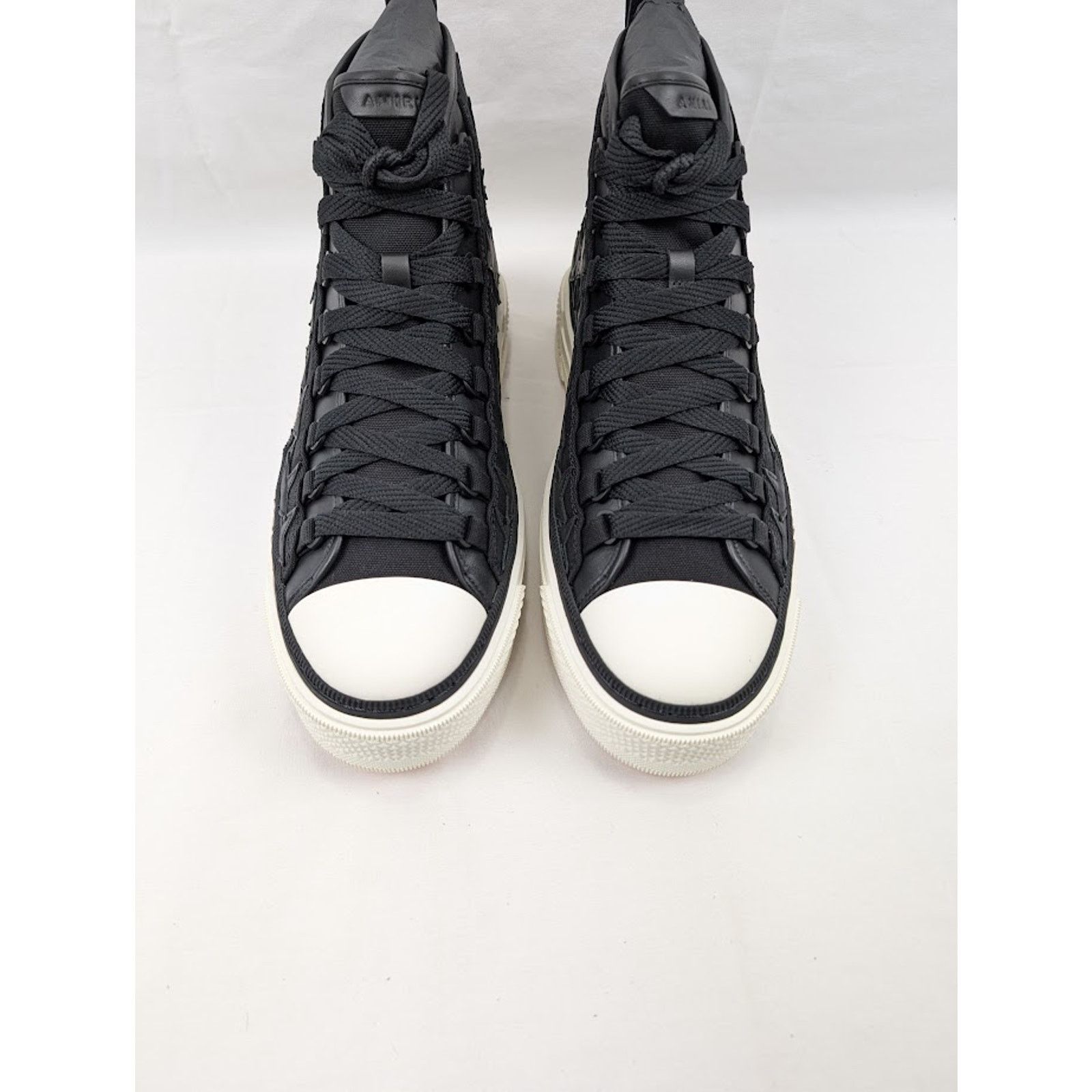 Amiri o1rshd1 Q:5 / Stars Court Hi-Top Sneakers in Black/White Size US 12 / EU 45 - 14 Thumbnail