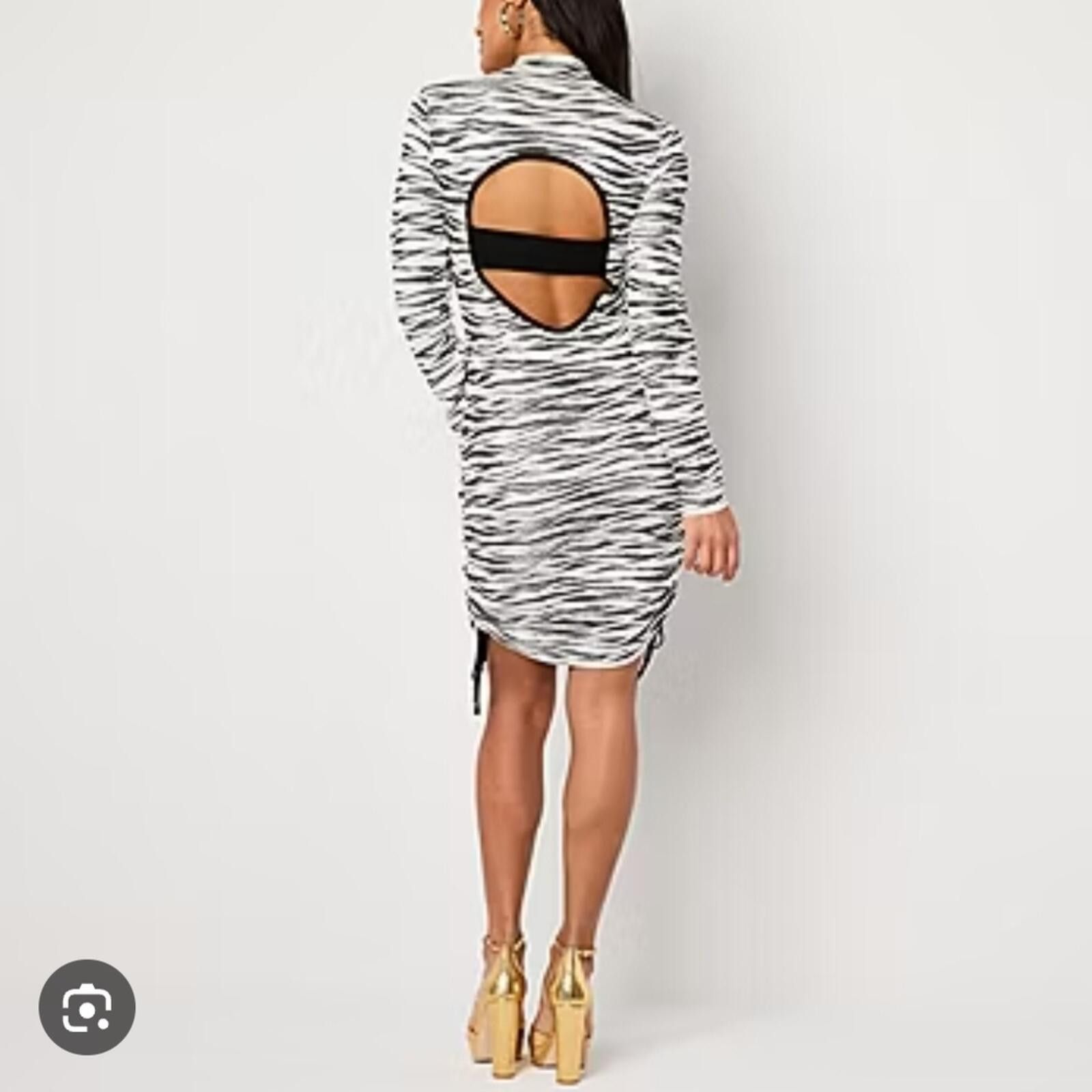 Other Black and White Long Sleeve Dress Zebra Sz Large New Size L / US 10 / IT 46 - 3 Thumbnail