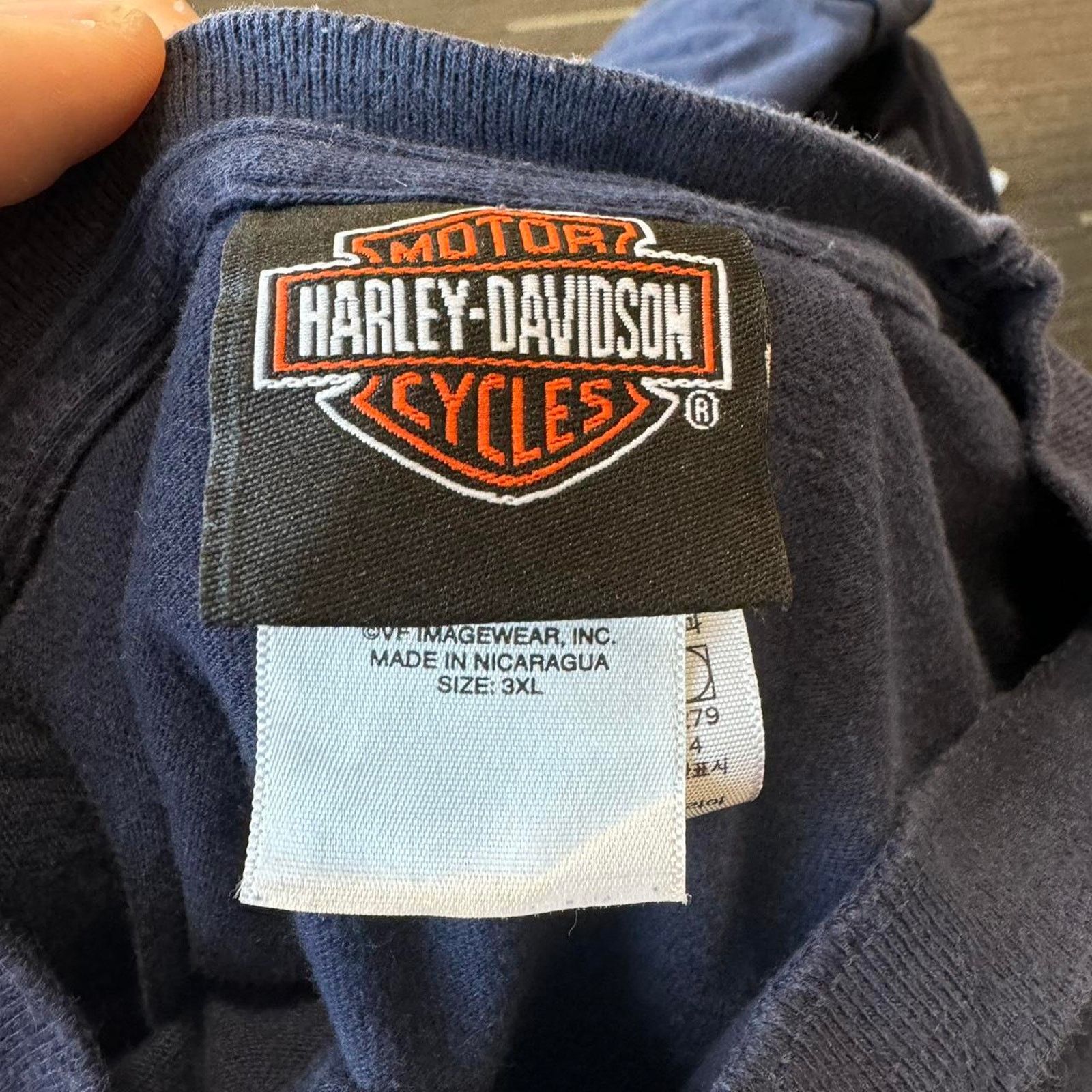 Harley Davidson × Vintage Harley Davidson blue and orange paris france T Shirt Size US XXL / EU 58 / 5 - 4 Thumbnail