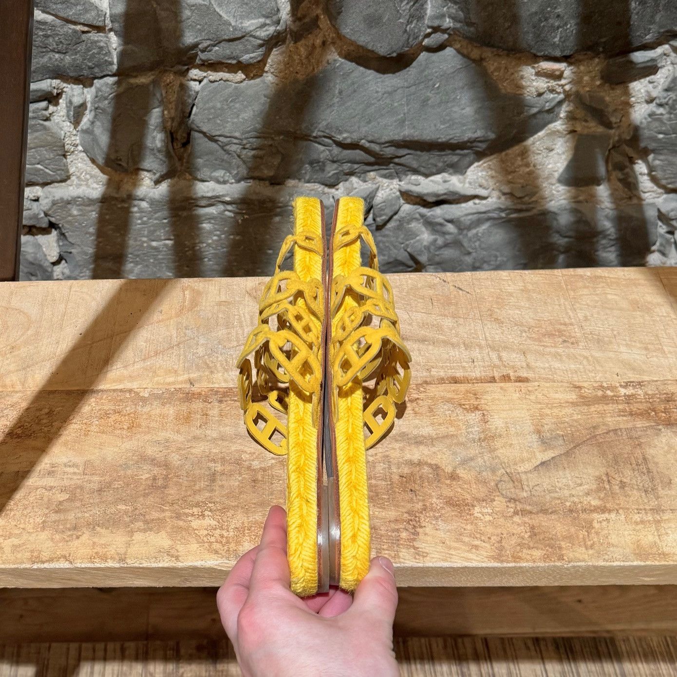 Hermes Hermès Yellow Ancone Thalassa Chaine d'Ancre Sandals Size US 9 / IT 39 - 10 Thumbnail
