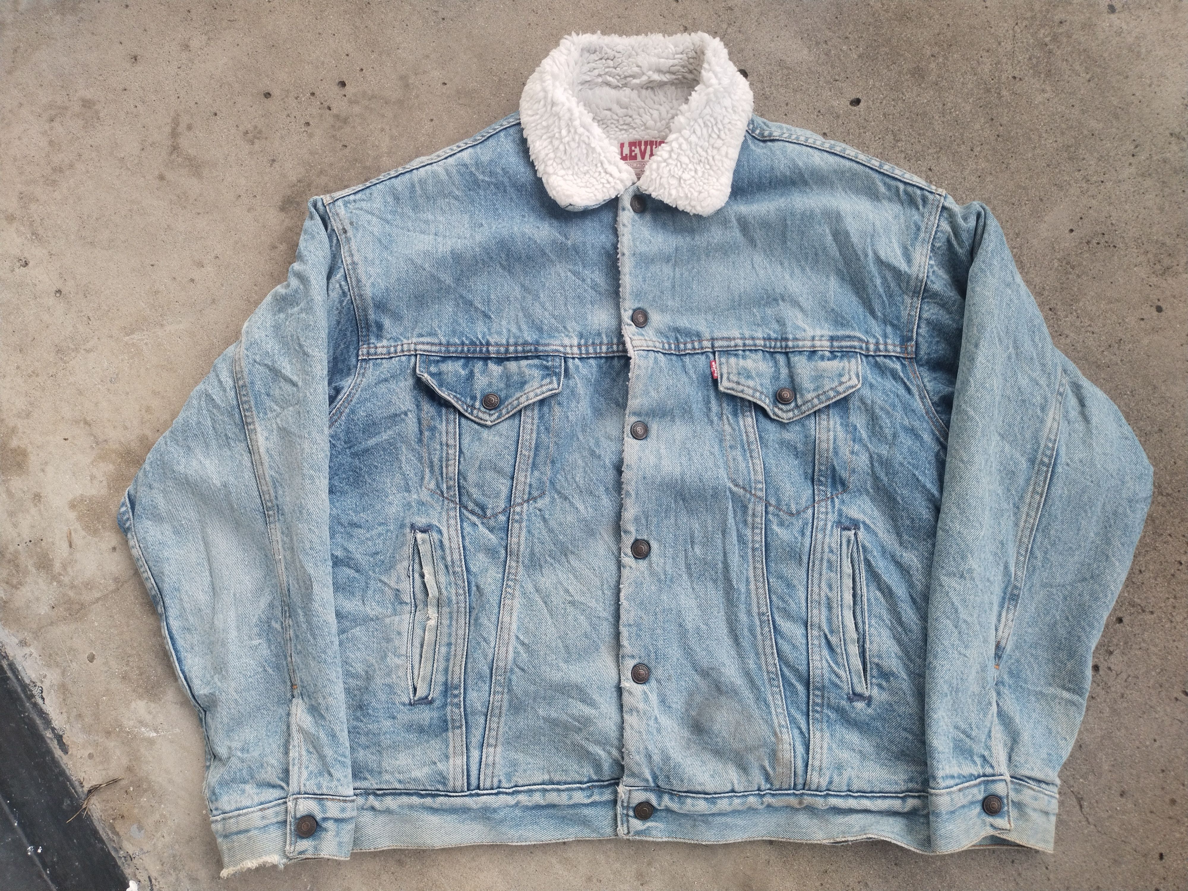 Levi's Vintage Clothing Vintage Levi's Sherpa Lined Denim Trucker Jacket Size US M / EU 48-50 / 2 - 2 Thumbnail