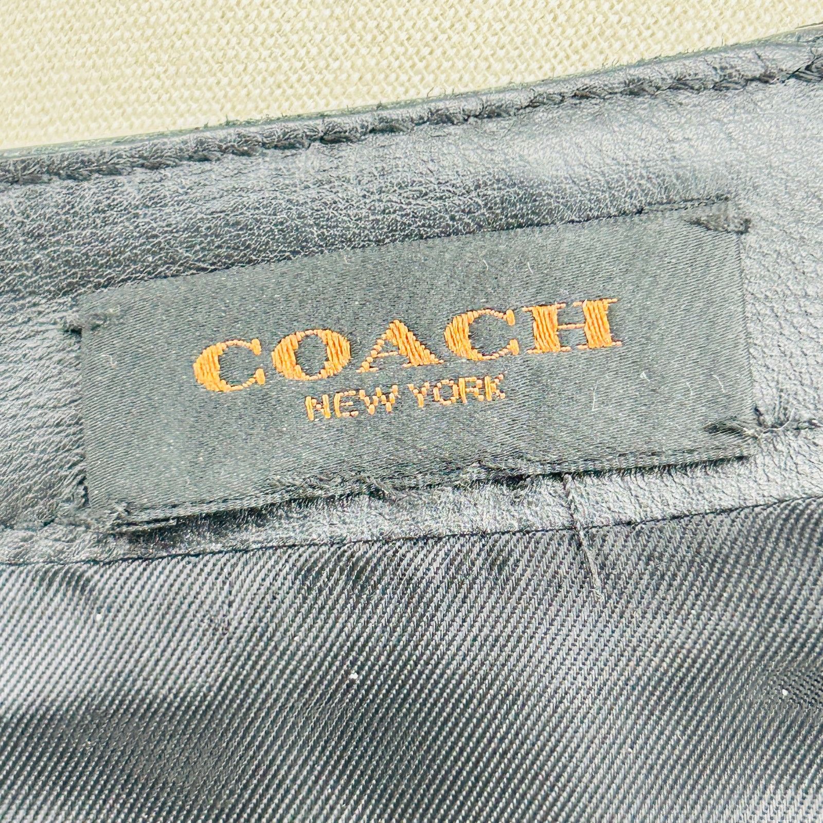 Coach Black Calf Leather Viscose Lined Cargo Pocket Mini Skirt Size 27" / US 4 / IT 40 - 7 Thumbnail