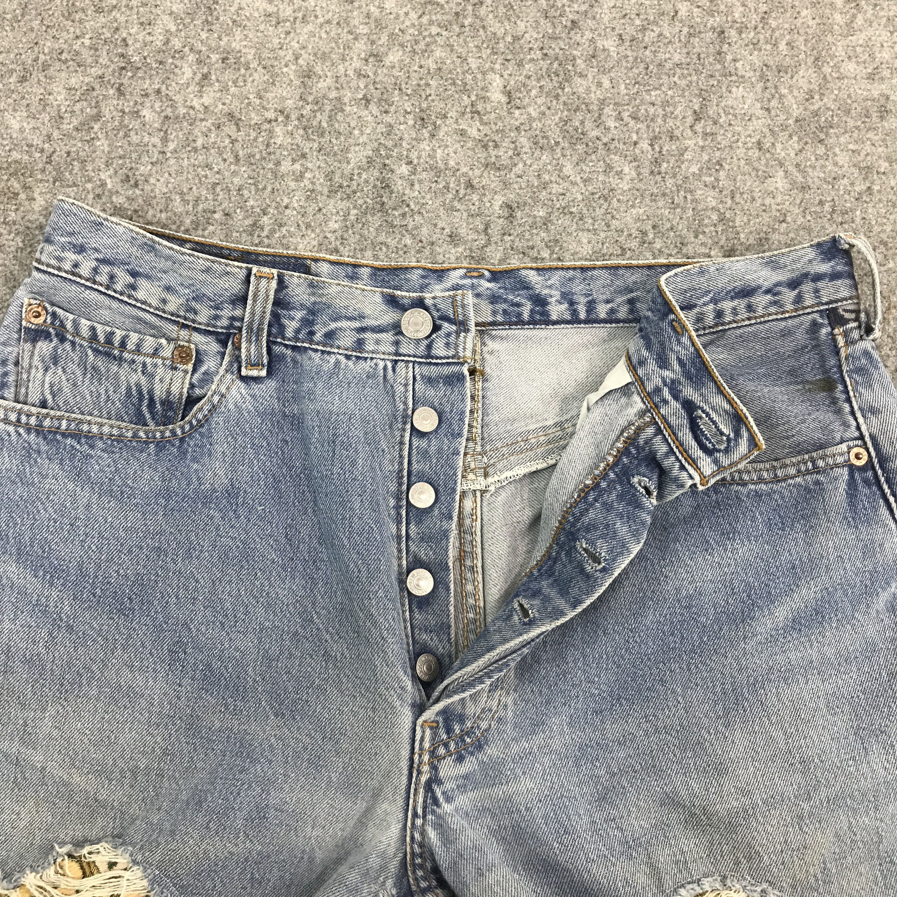 Levi's Vintage Clothing × Vintage LEVI'S 501 DISTRESSED PATCHWORK DENIM JEANS Size US 32 / EU 48 - 7 Thumbnail