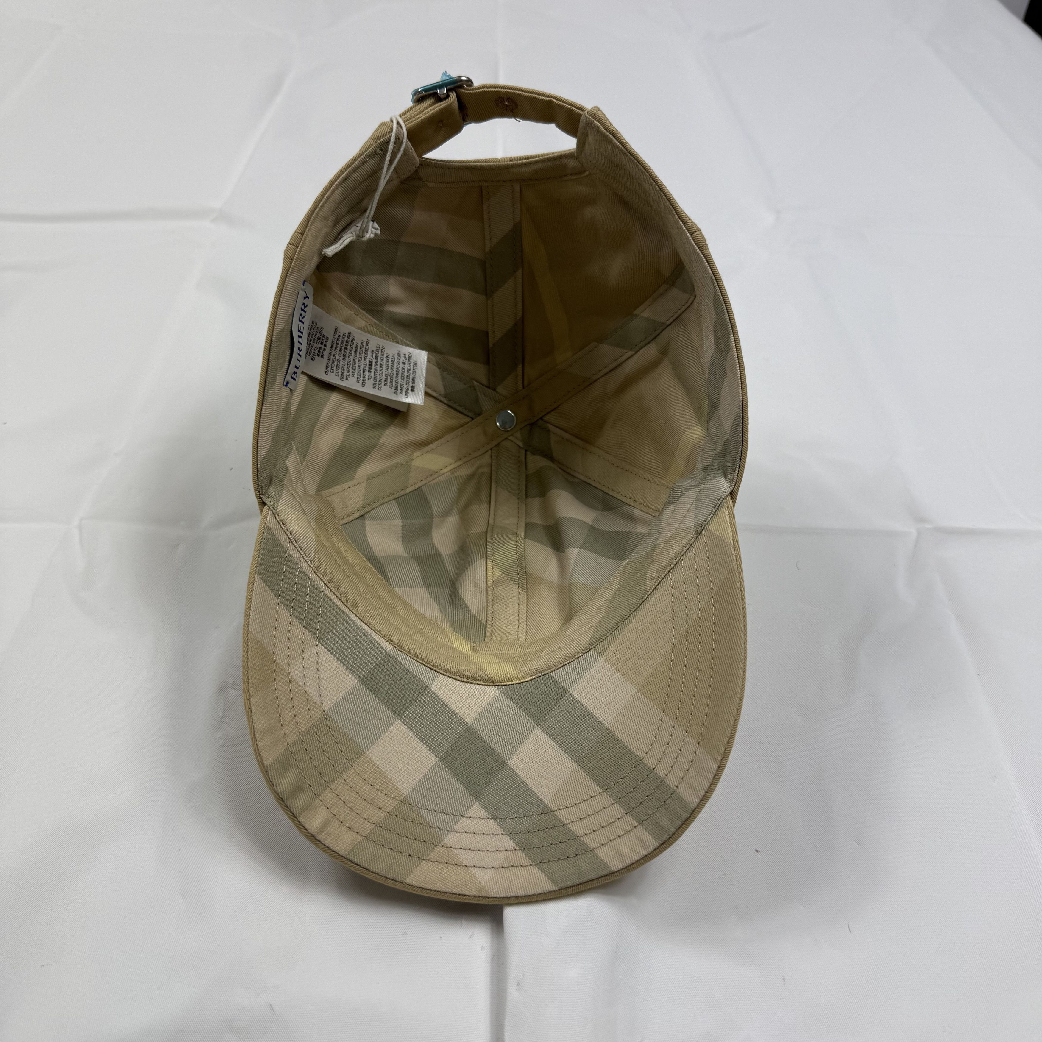 Burberry Burberry Honey Tan Embroidered Logo Vintage Check Lined Hat Size ONE SIZE - 1 Thumbnail