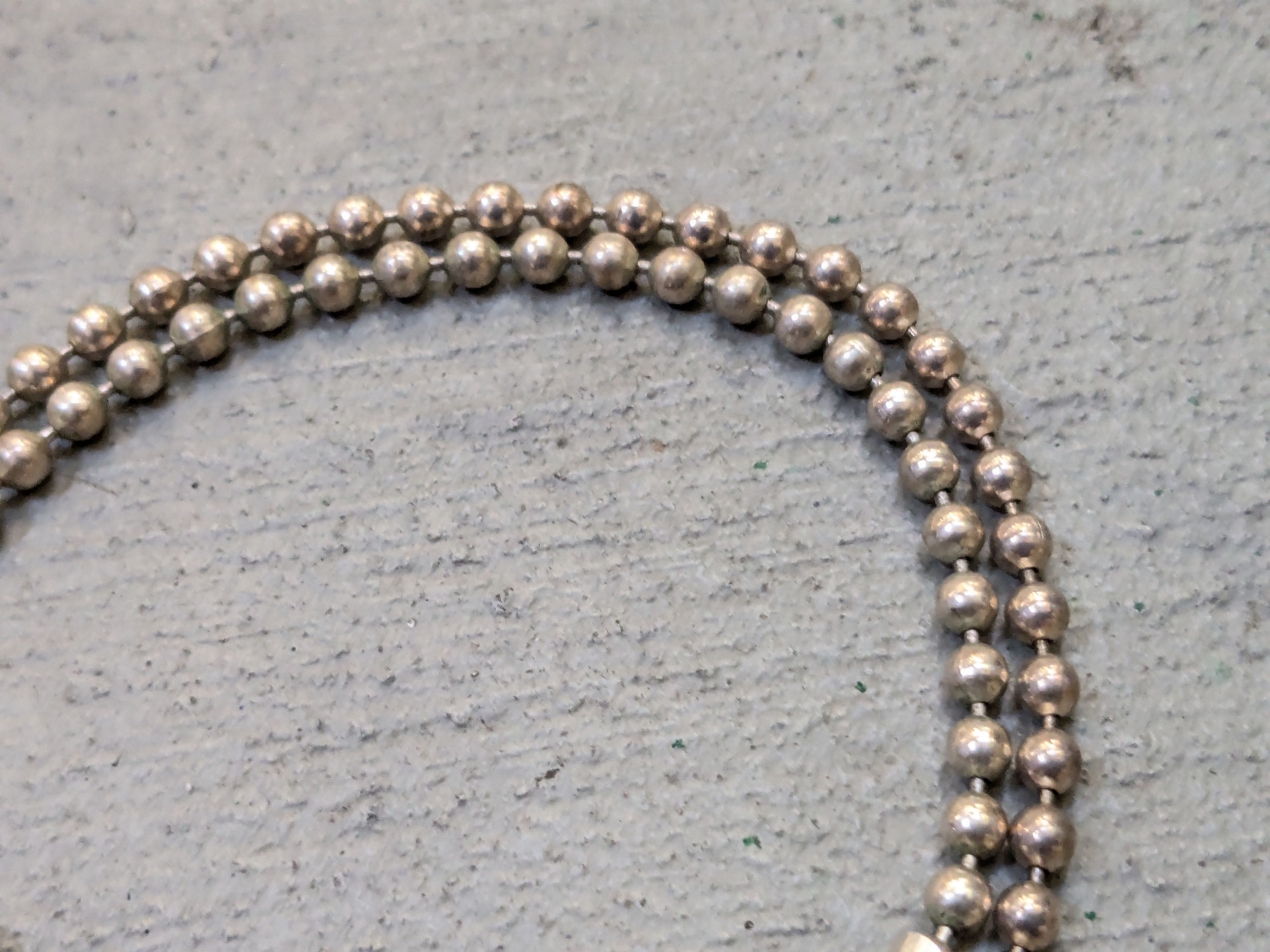 Other Vintage Sterling Silver Necklace Bead Chain Link 18" Italy Size ONE SIZE - 5 Thumbnail