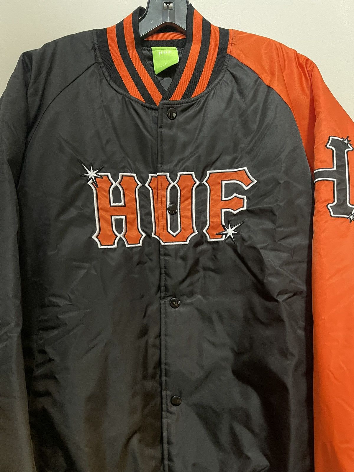 Huf HUF Bomber Jacket Black Orange Logo SF Giants Streetwear Size US L / EU 52-54 / 3 - 2 Thumbnail