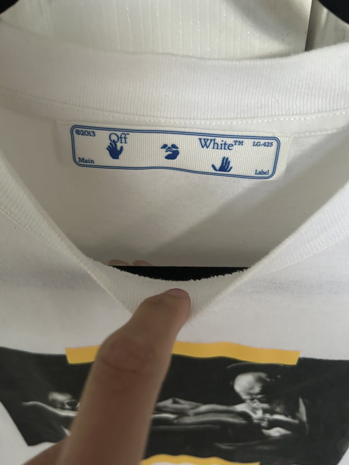 Off-White OFF-WHITE Caravaggio Saint Jerome Writing Hands Off Tshirt Size US S / EU 44-46 / 1 - 3 Thumbnail