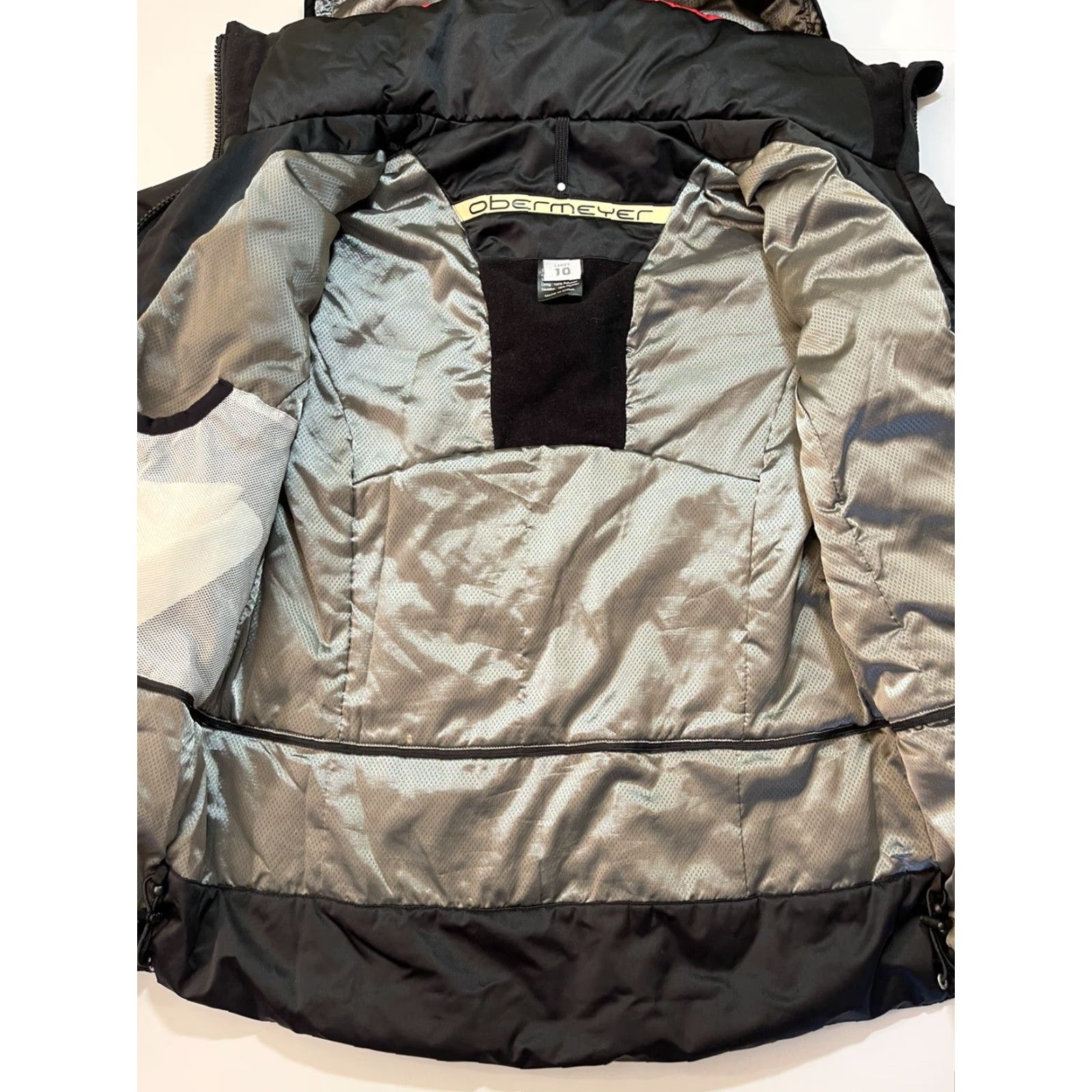 Obermeyer Obermeyer Womens Ski Jacket Hooded Coat Winter Insulated Zip Outdoor Sz L 10 Satin Multicolor Blue Casual Sports Size L / US 10 / IT 46 - 4 Thumbnail