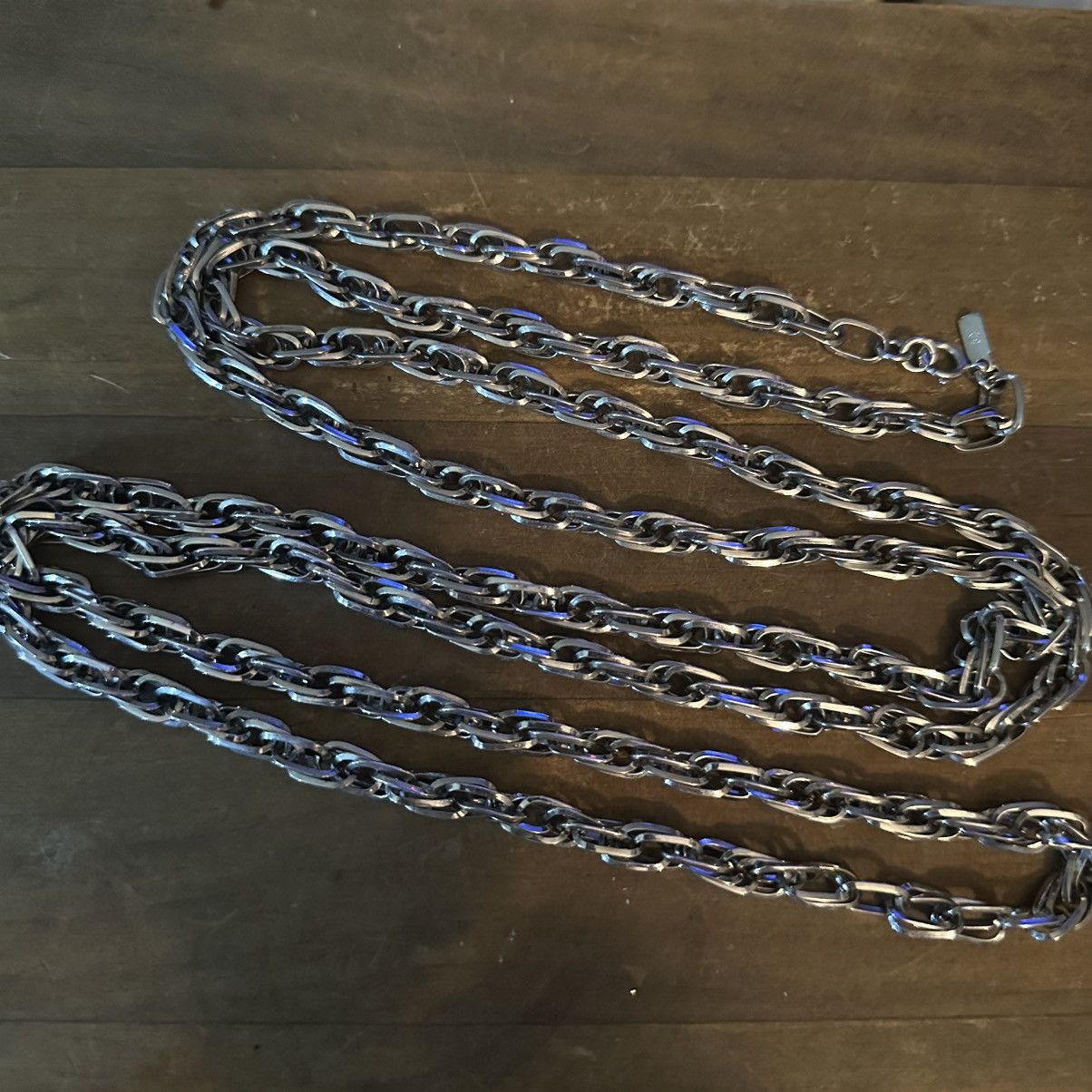 Monet Vintage Monet long silver multi oval links chain necklace Size ONE SIZE - 3 Thumbnail