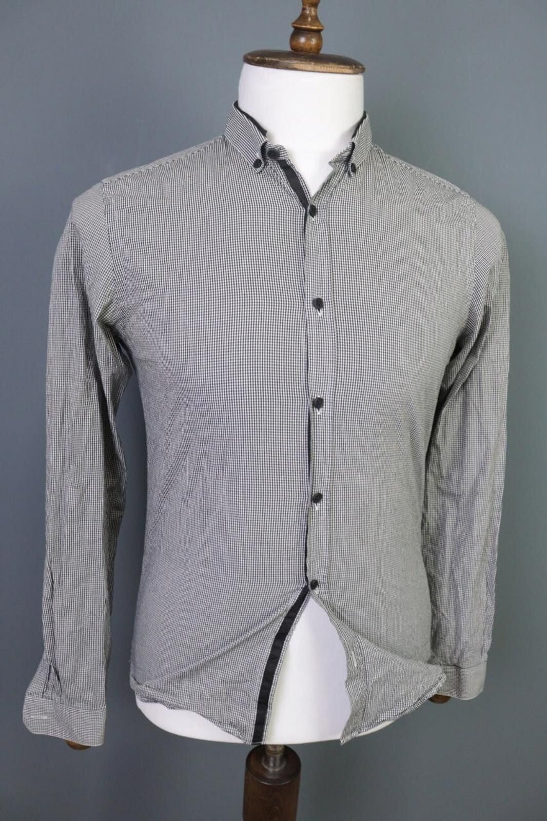 The Kooples The Kooples Sport Fitted Check Gray Shirt Size S Size US S / EU 44-46 / 1 - 4 Thumbnail